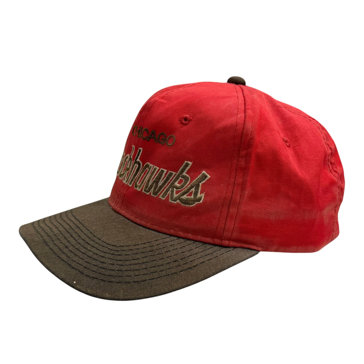 Vintage Chicago Blackhawks Sports Specialties Two Tone Embroidered Hat Red/Brown
