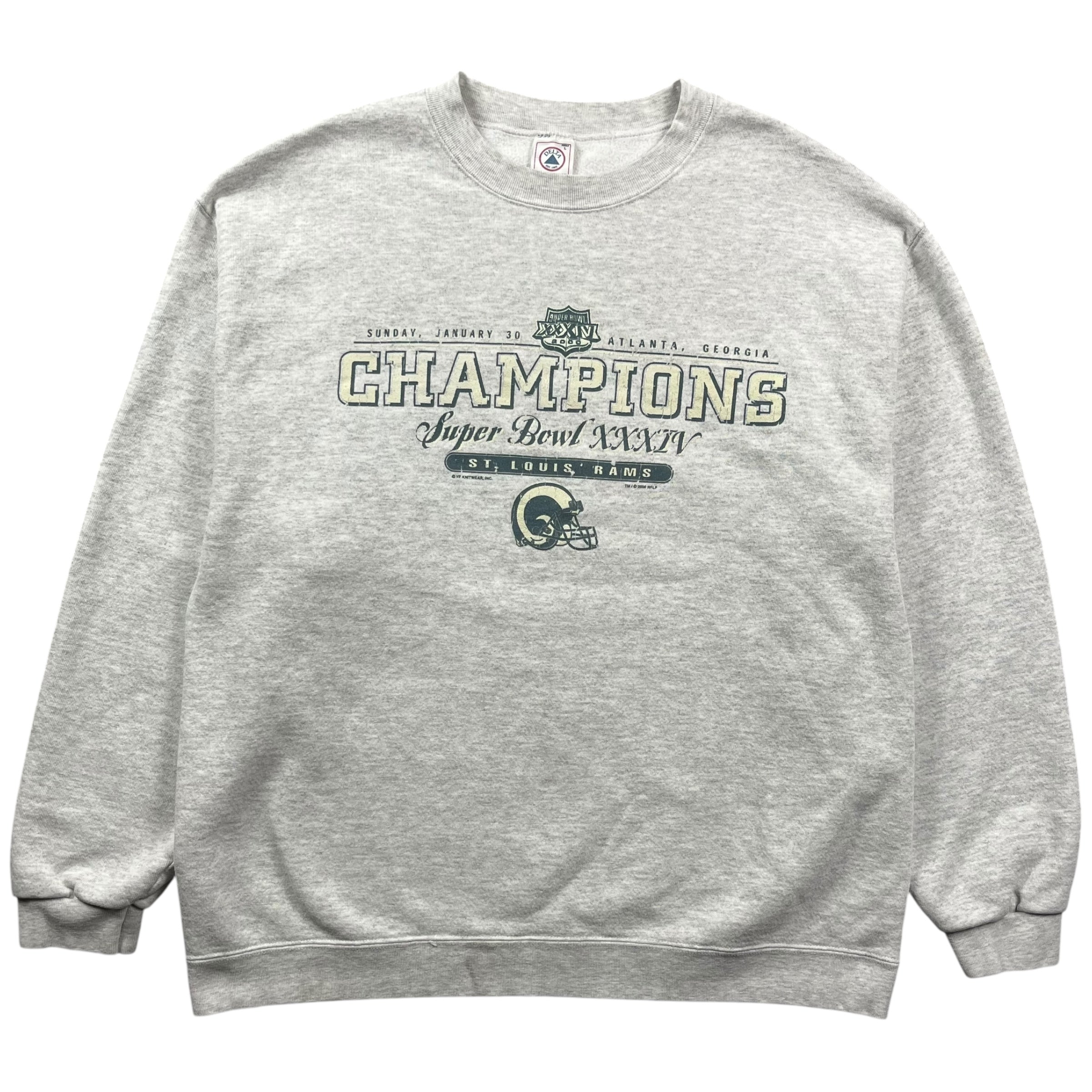2000 St.Louis Rams Champions Crewneck Light Grey