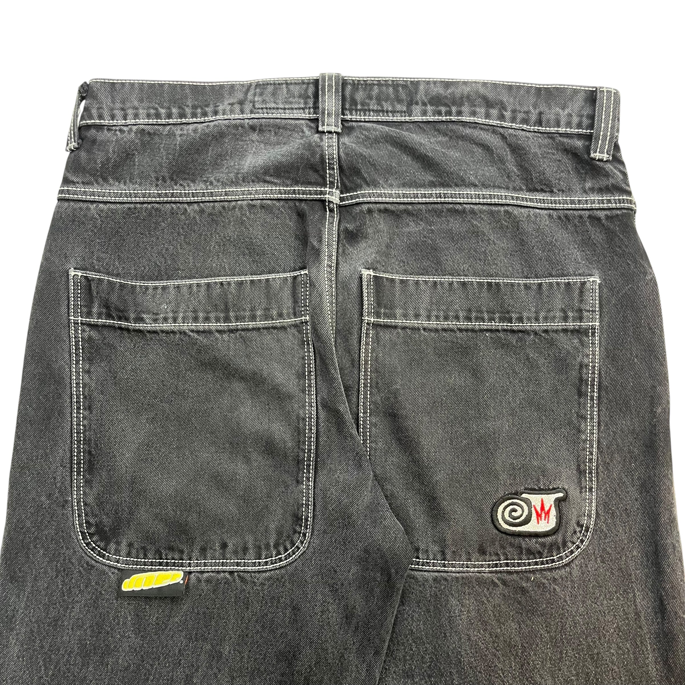 Y2K JNCO Twin Cannon Denim Pants Black