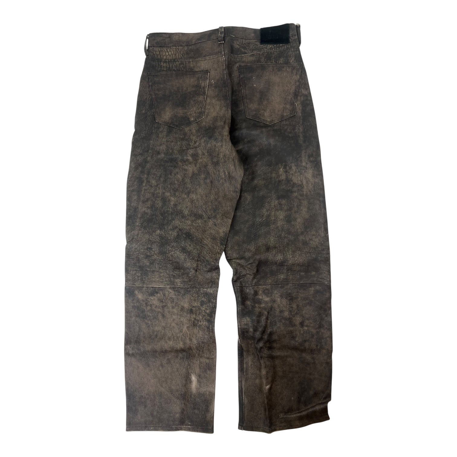 Stussy Distressed Leather Big Ol’ Jean Brown