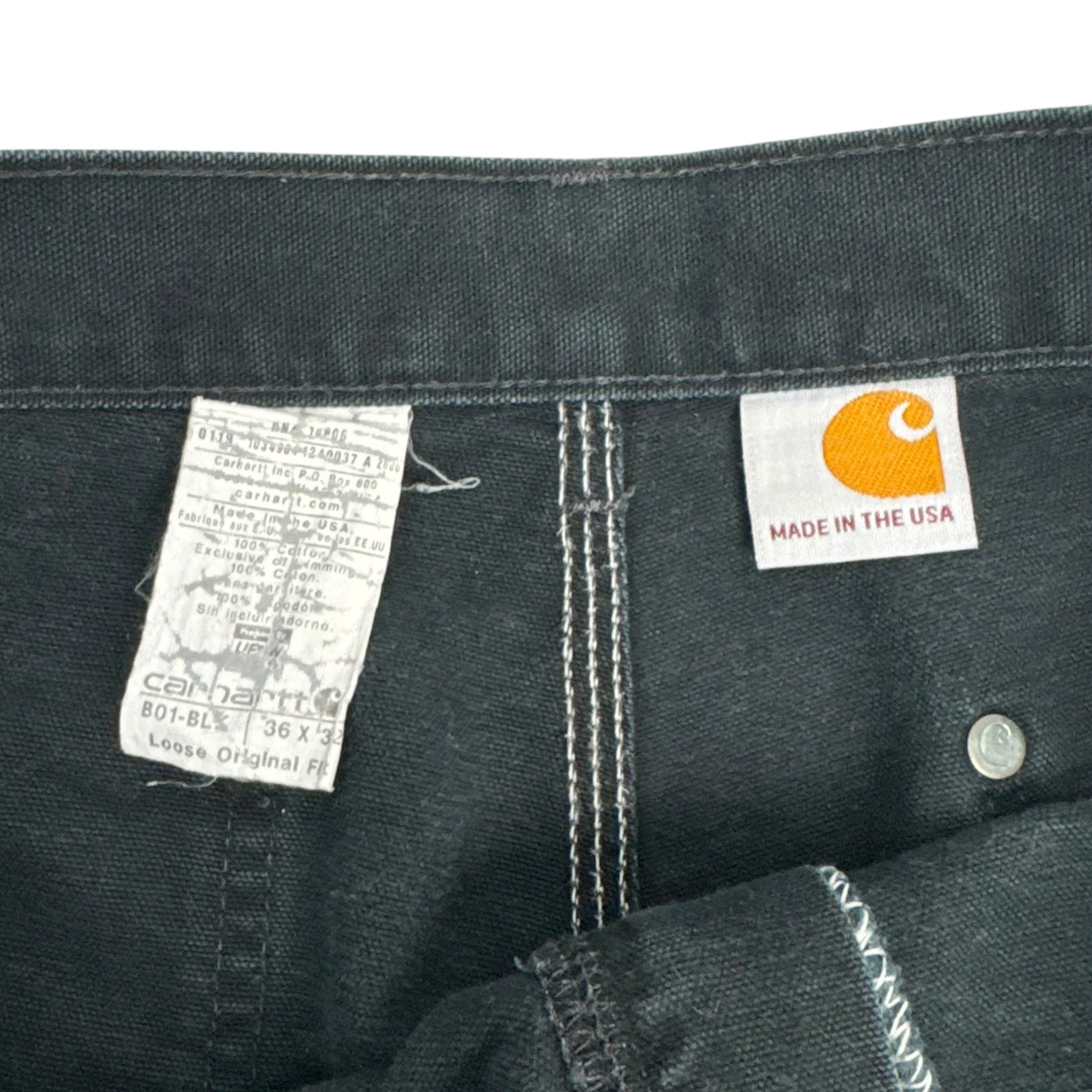 Vintage Carhartt Double Knee Bottoms Faded Black