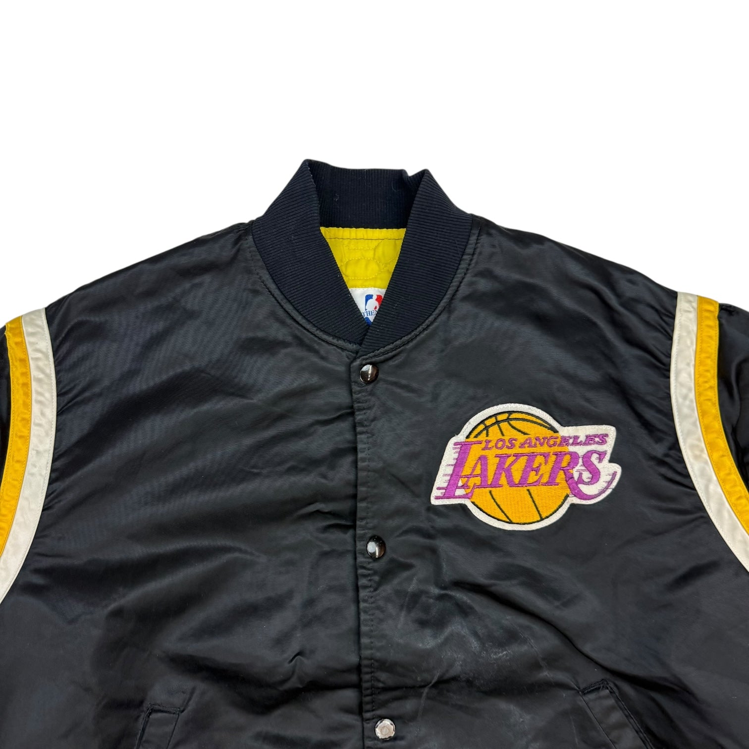 Vintage Starter Los Angeles Lakers Satin Bomber Jacket Black