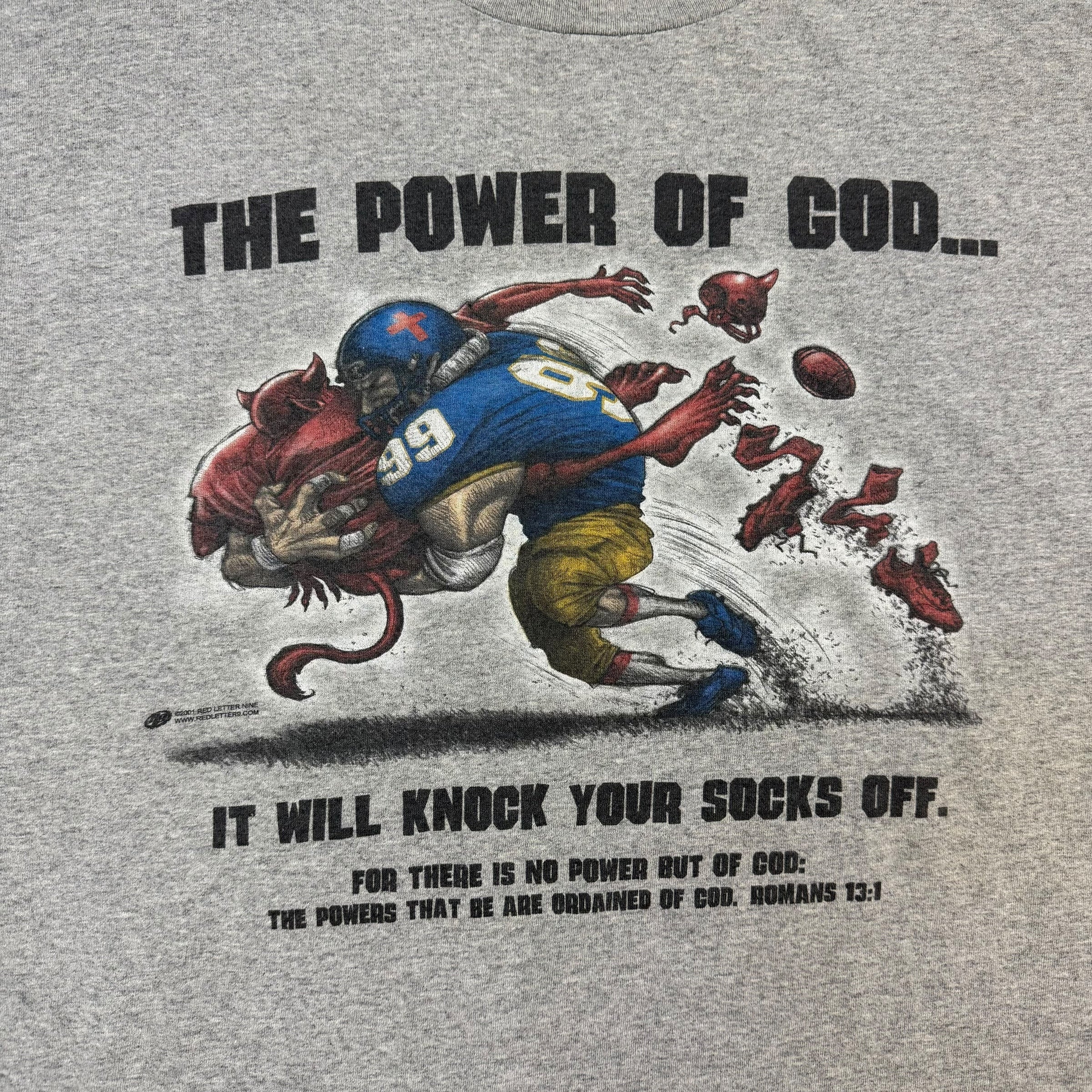 Vintage ‘The Power Of God…’ Football Tee