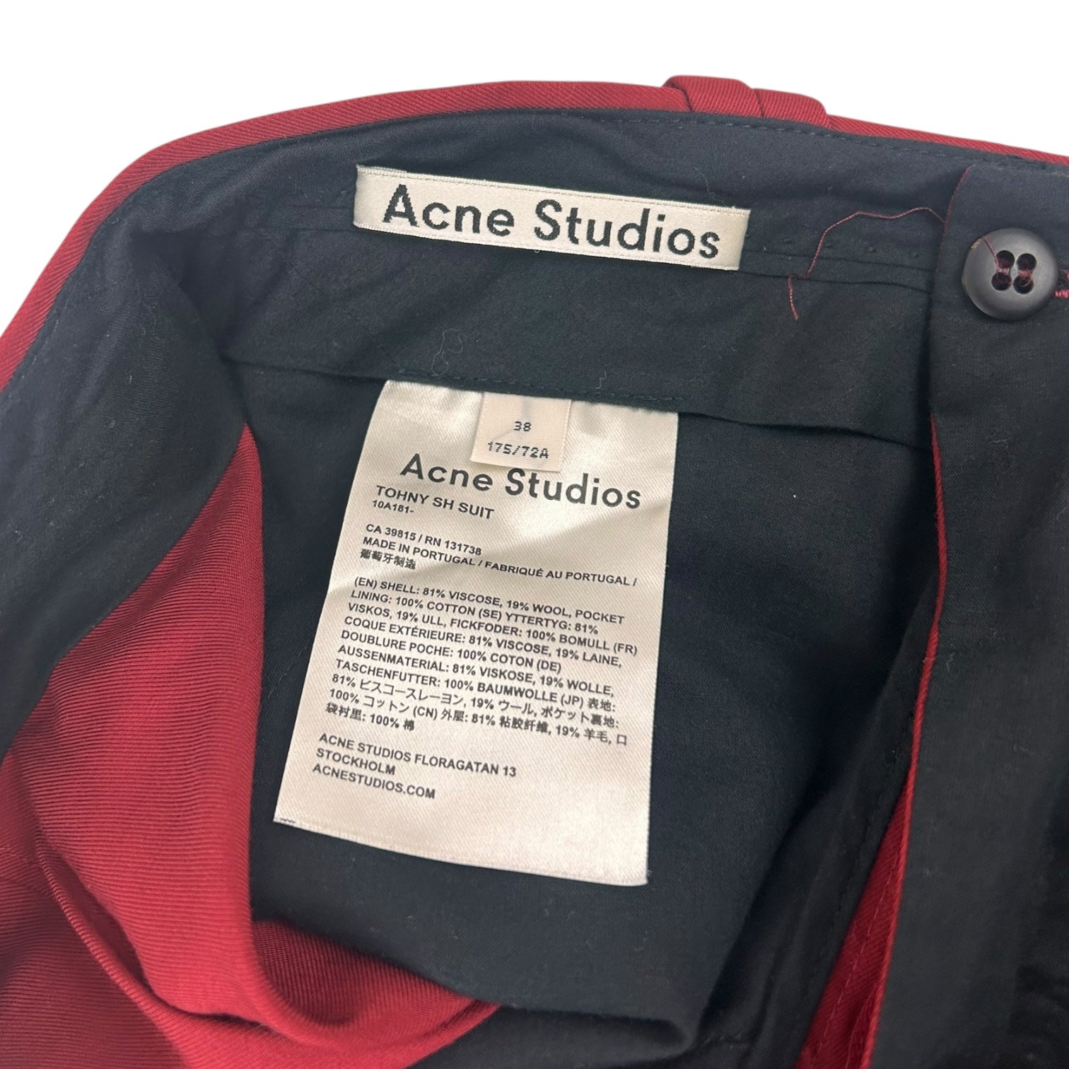 Acne Studios Dress Pants Red