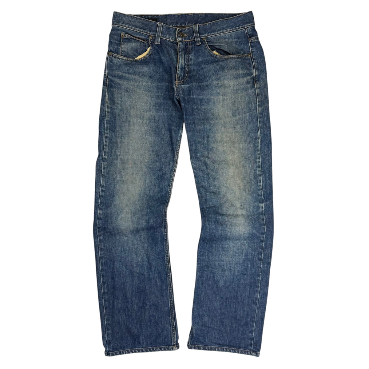 Vintage Gucci Embroidered Crest Jeans Faded Blue