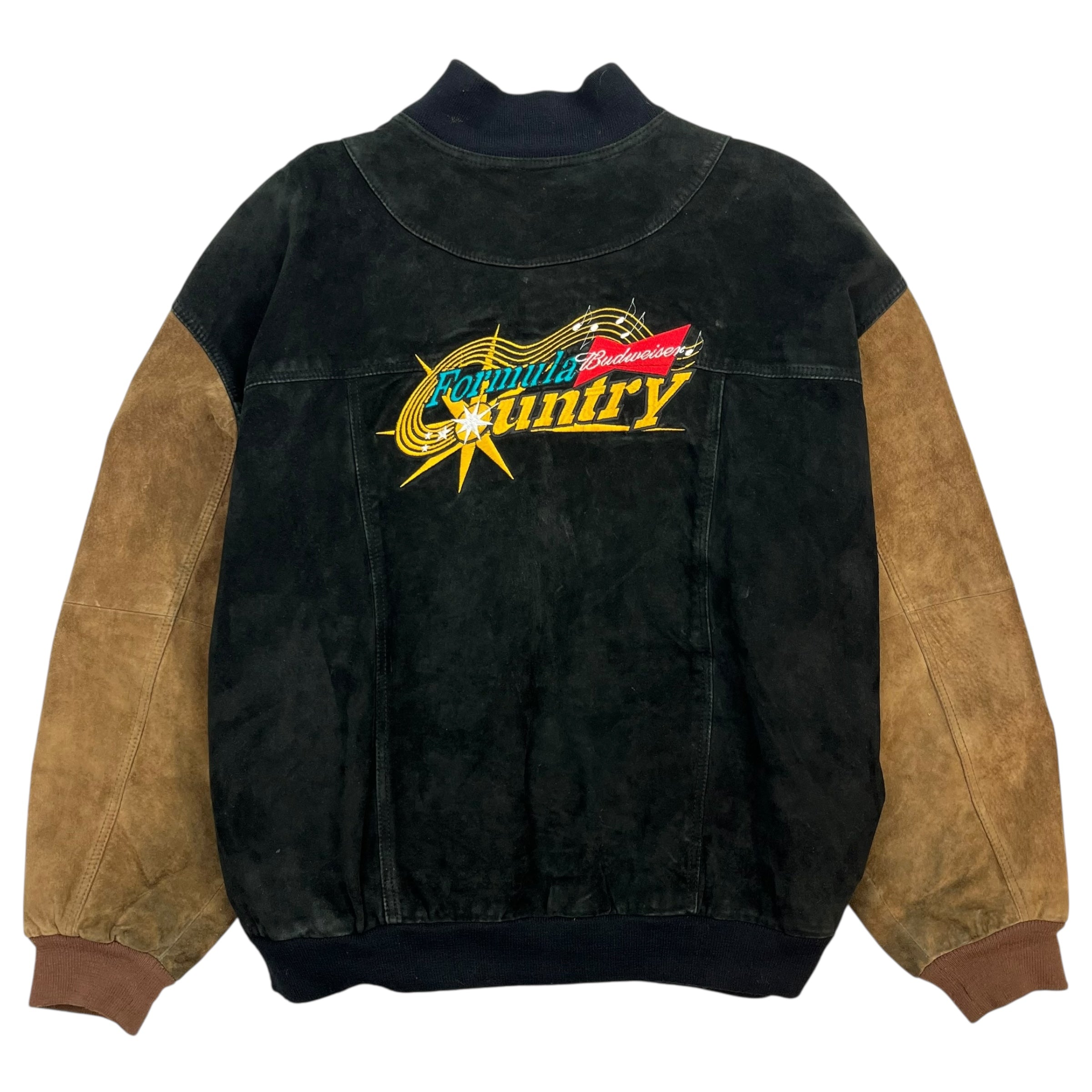 Vintage Budweiser Formula Country Leather Jacket Black/Brown
