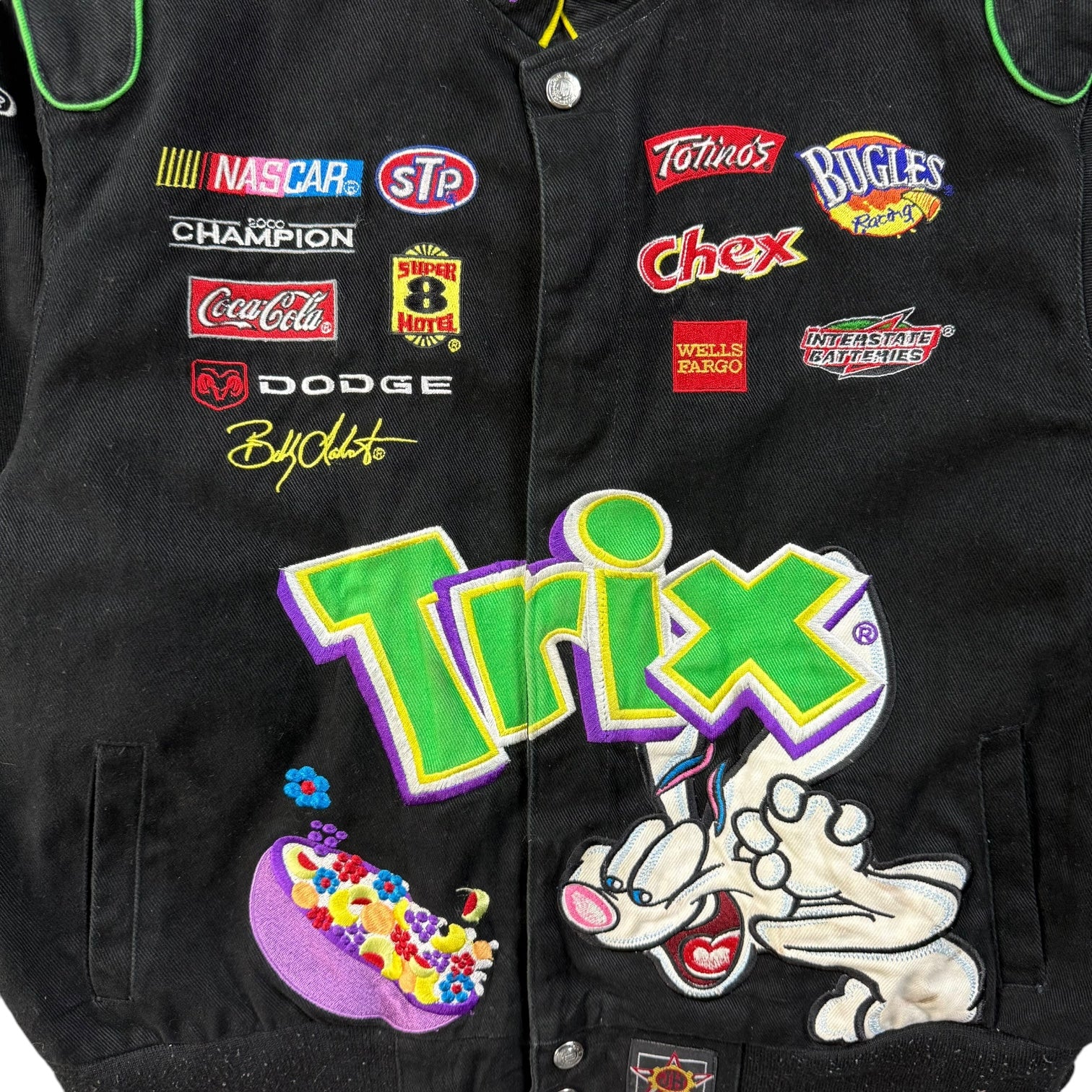 Vintage Jeff Hamilton NASCAR Trix Racing Jacket Black/Green