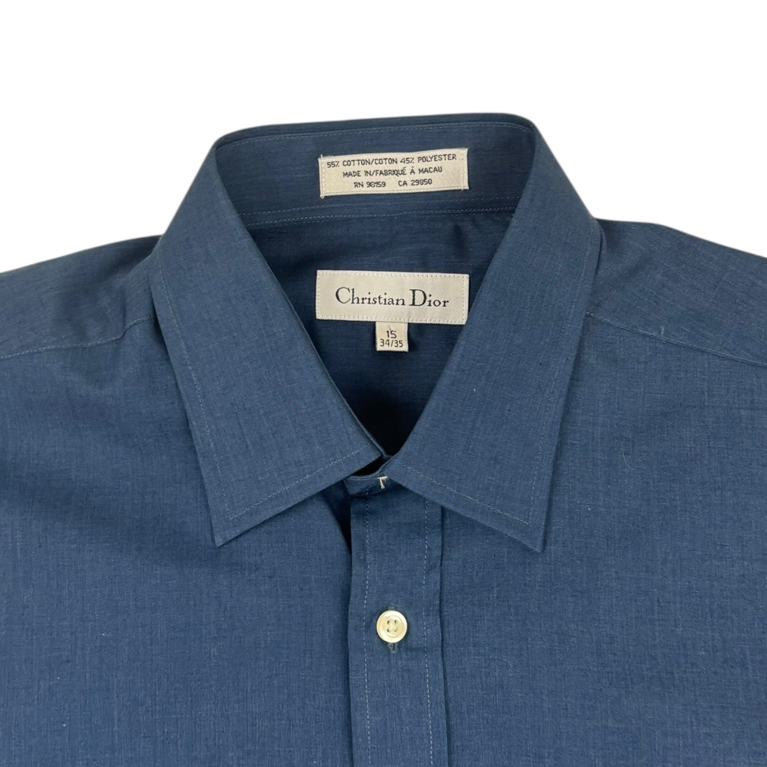 Christian Dior Button-Up Dress Shirt Navy