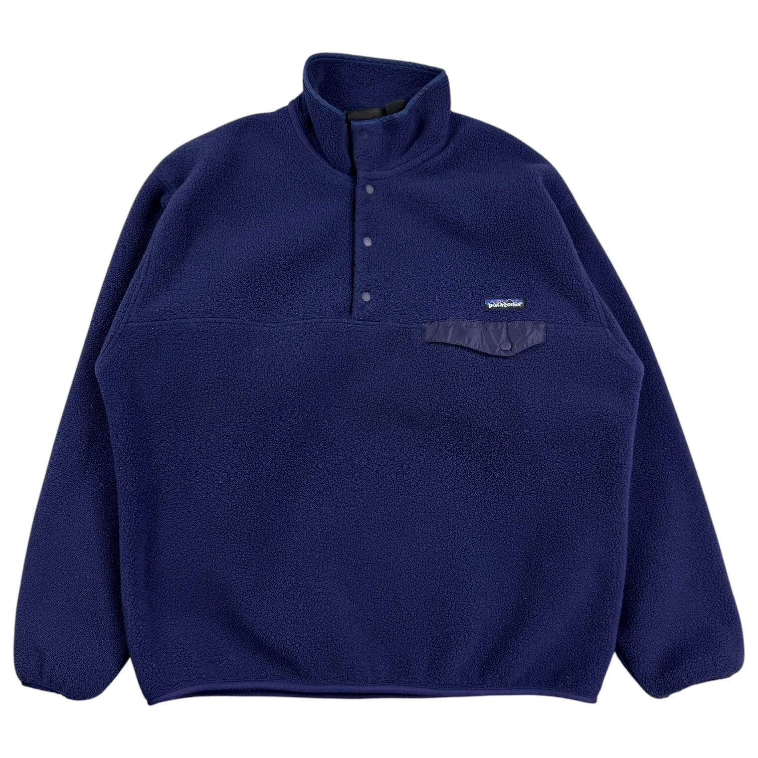 Vintage Patagonia Quarter Button Up Polar Fleeced Jacket Navy Blue
