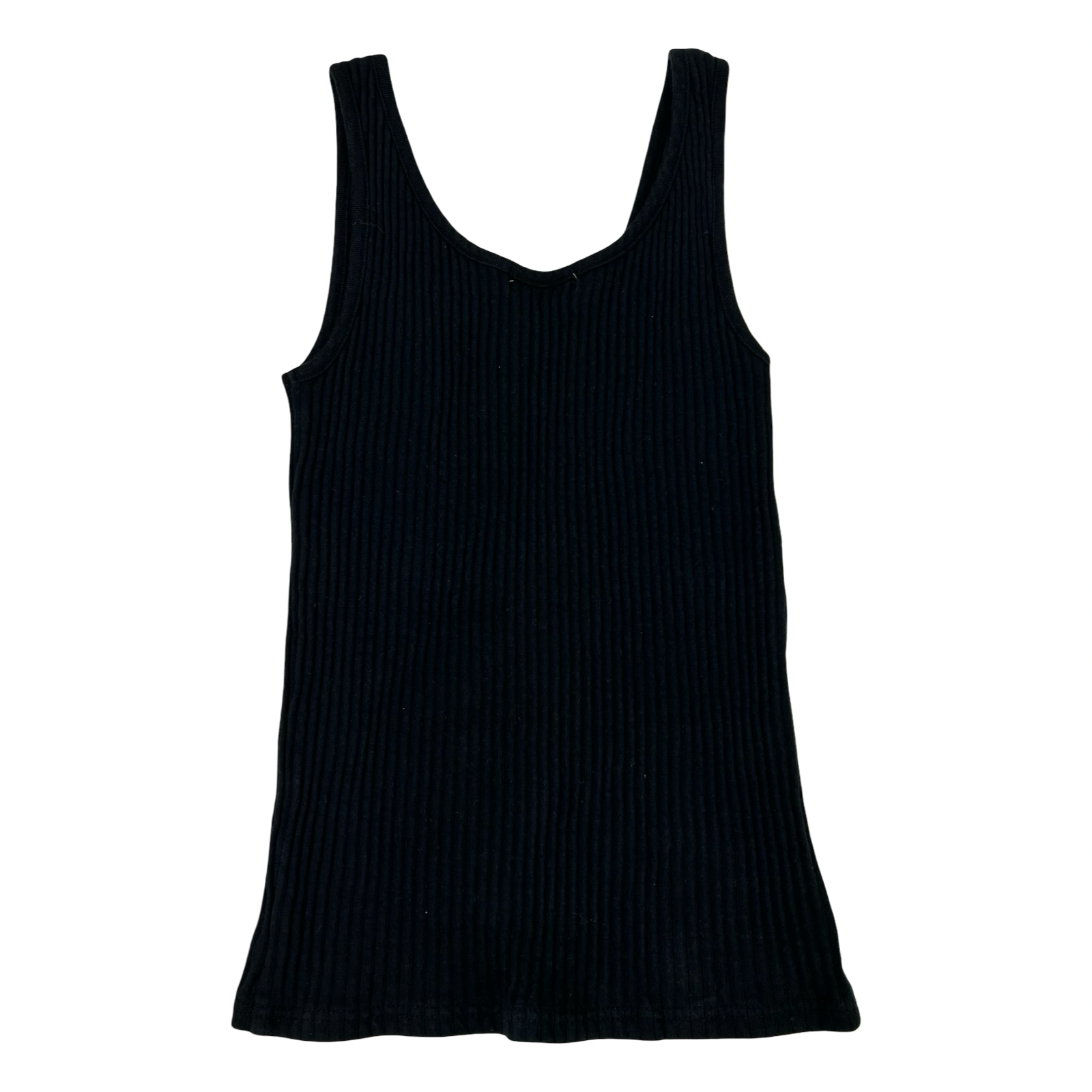 (W) BEAMS LIGHTS Wide Rib Tank Top Black