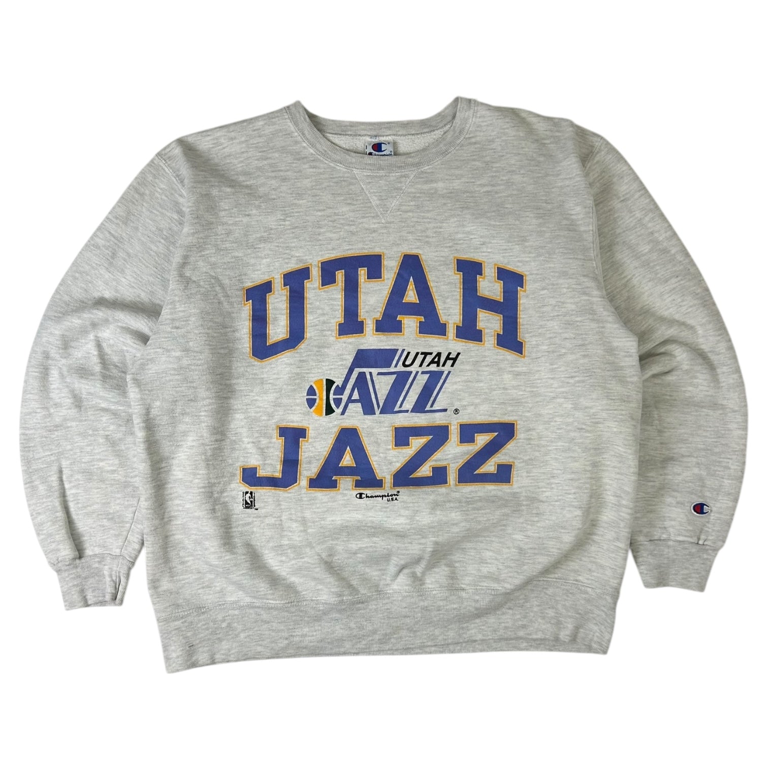 Vintage Champion Utah Jazz Crewneck Sweater Grey