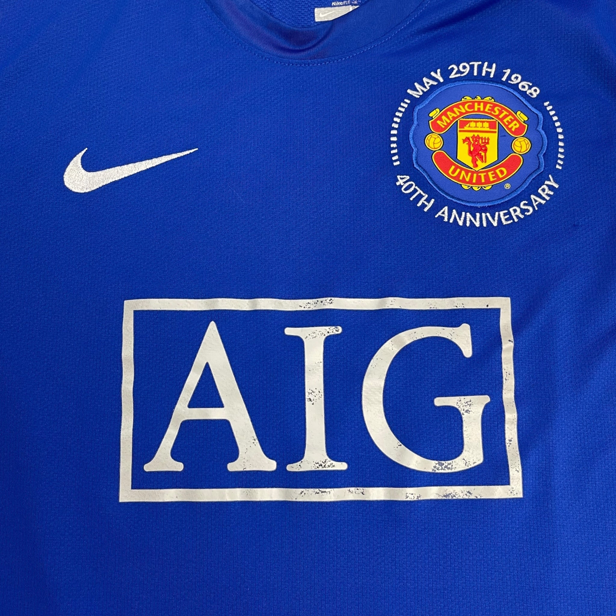 2008-09 Manchester United Scholes Longsleeve Third Jersey Blue