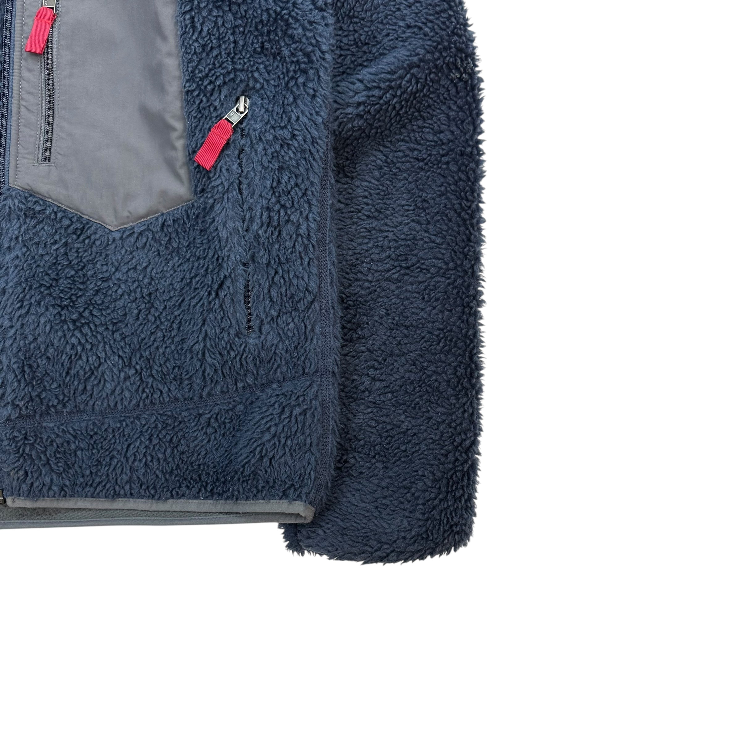 Vintage Patagonia Polar Fleece Zip Up Jacket Navy Blue Red