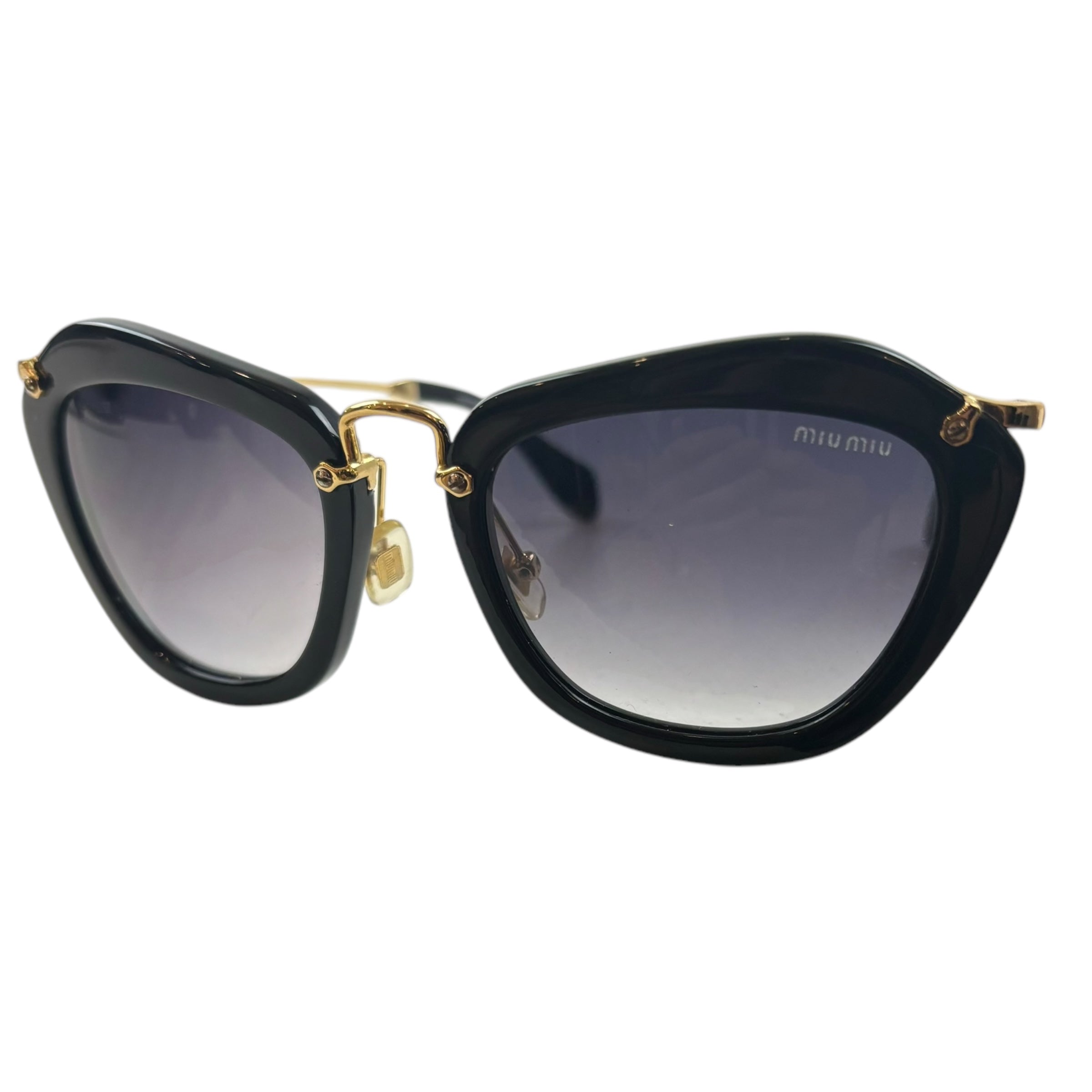 Miu Miu Cat Eye Gradient Lens Sunglasses Black/Gold