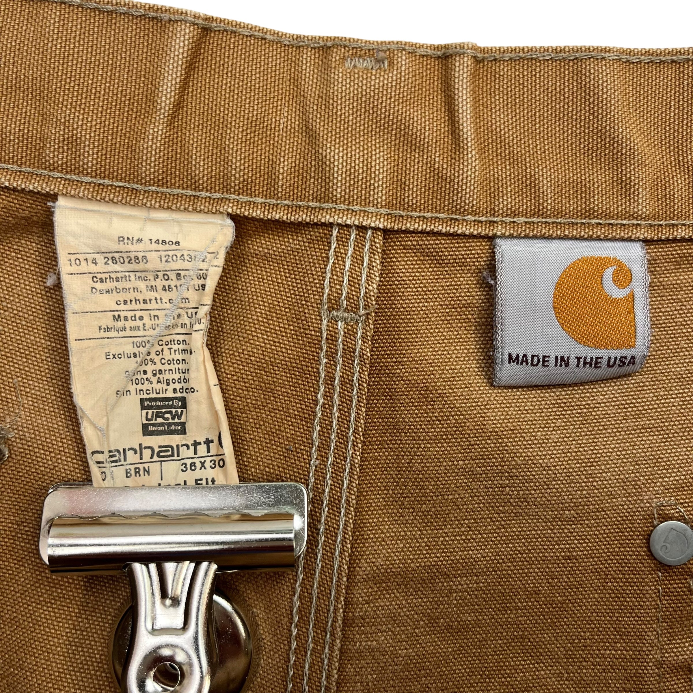 Vintage Carhartt Double Knee Work Pants Faded Tan
