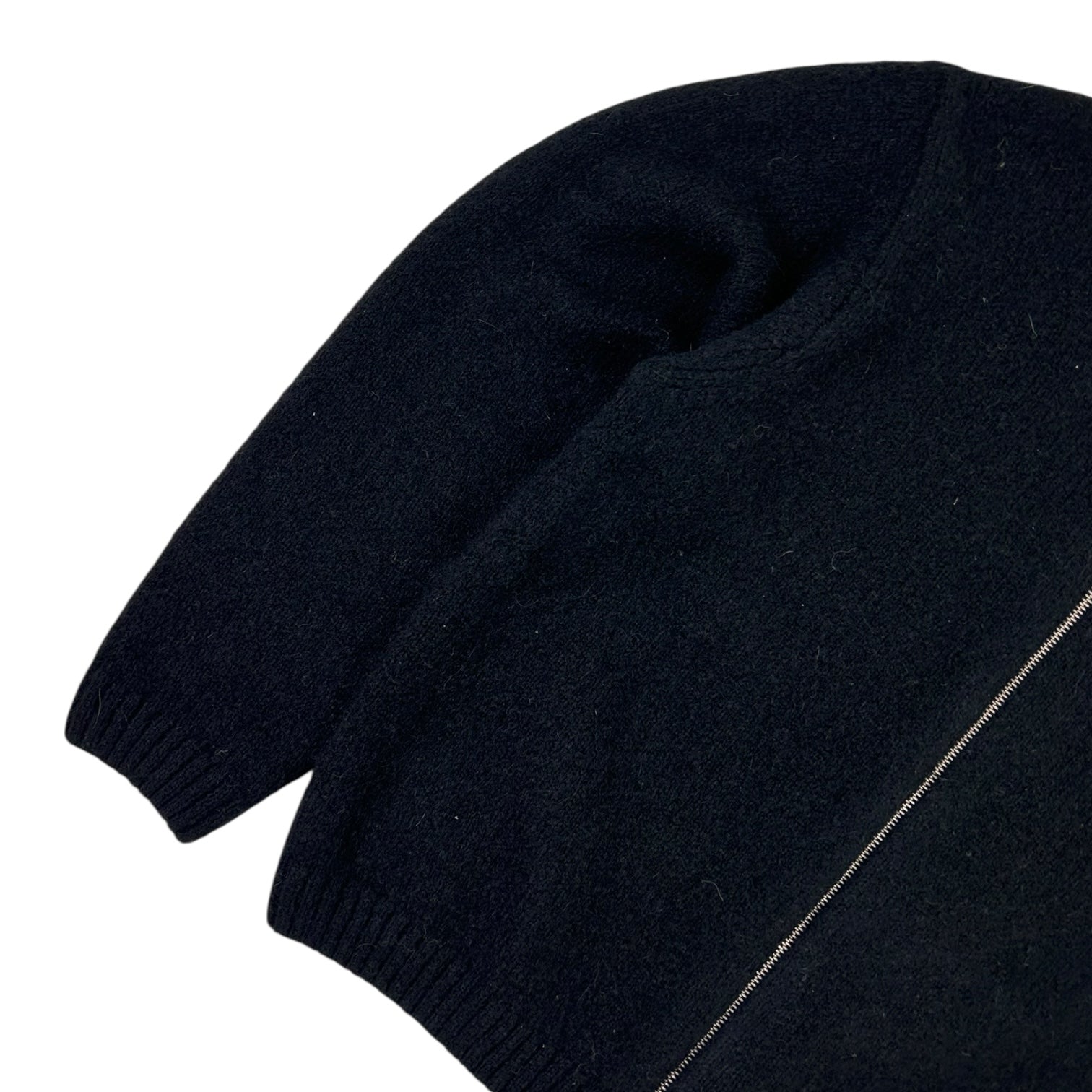Stussy Brushed Mock Full Zip Sweater Black