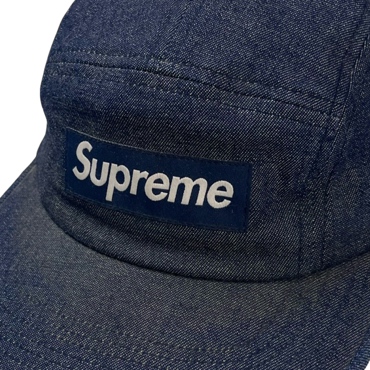 Supreme Navy Denim 5-Panel Camp Cap