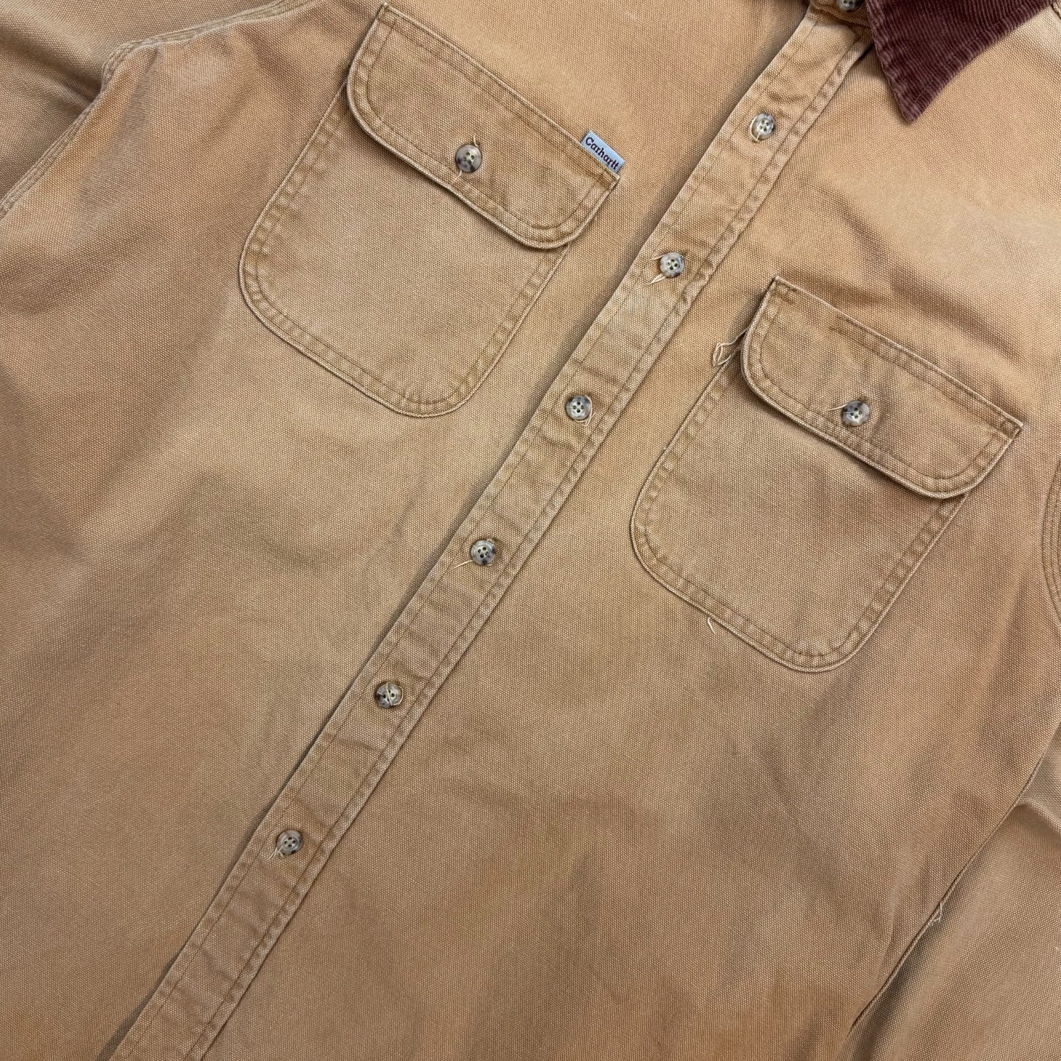 Vintage Carhartt Duck Canvas Button Up Shirt Tan