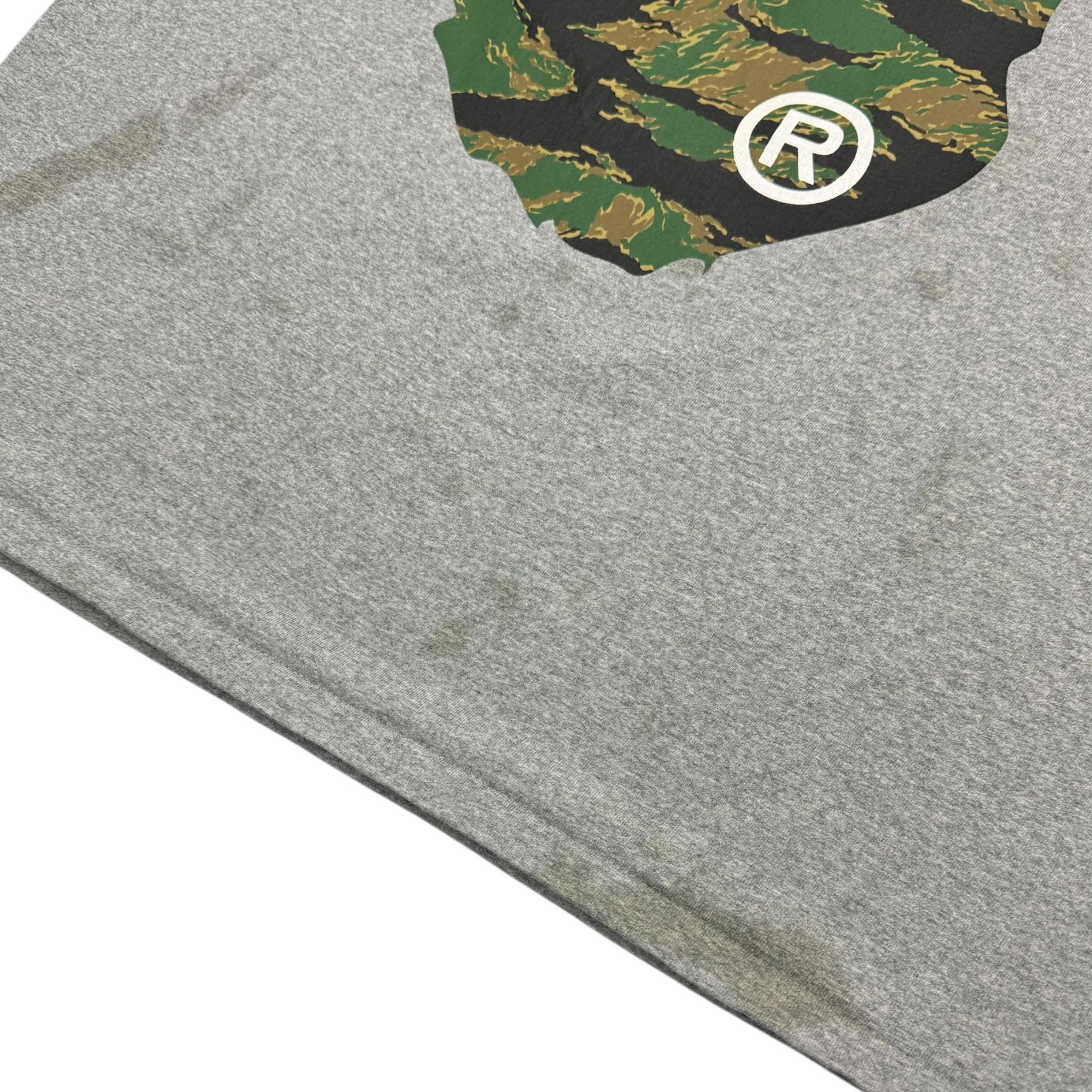 Bape Tiger Camo Big Ape Head Tee Grey