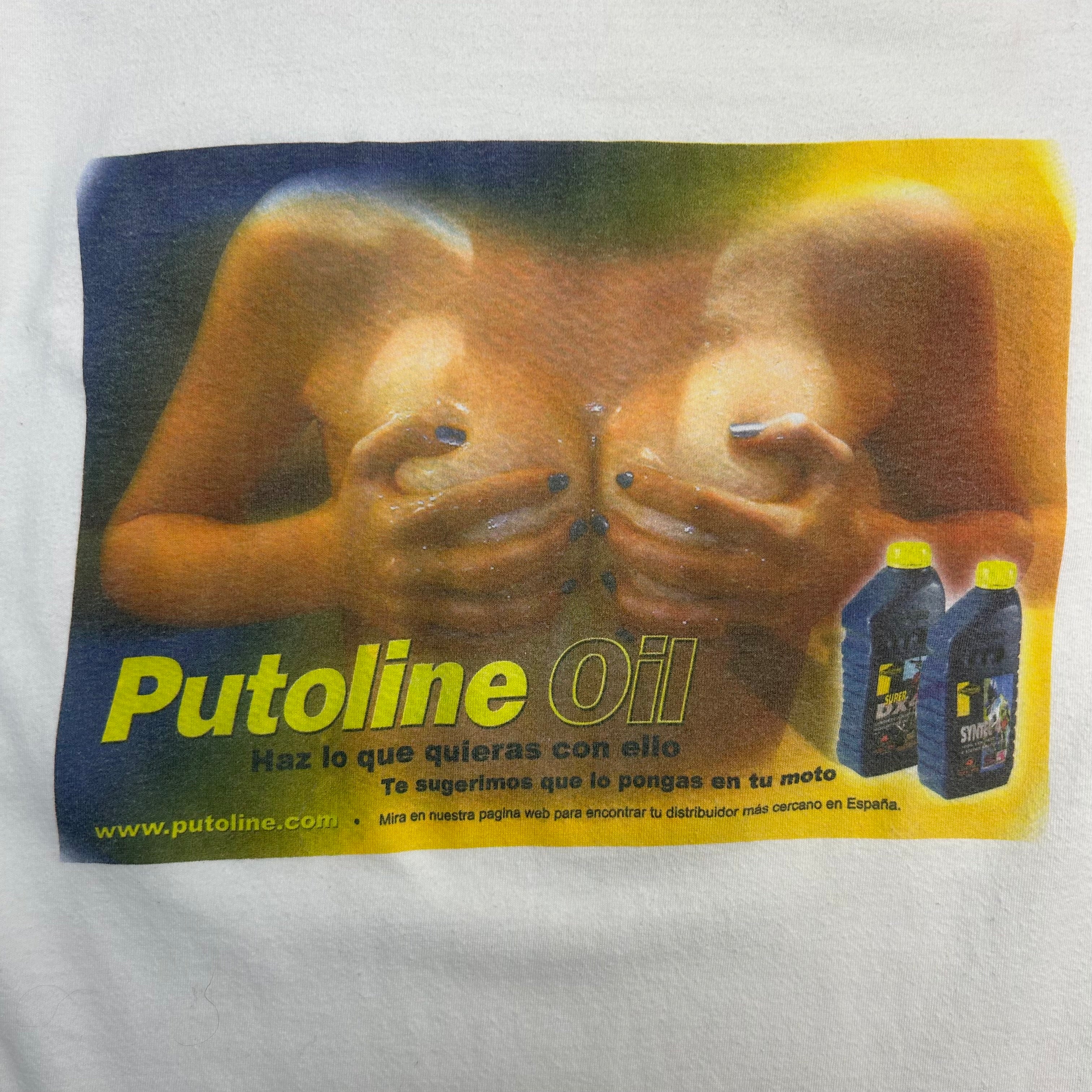 Vintage Motor Oil Breasts Tee White