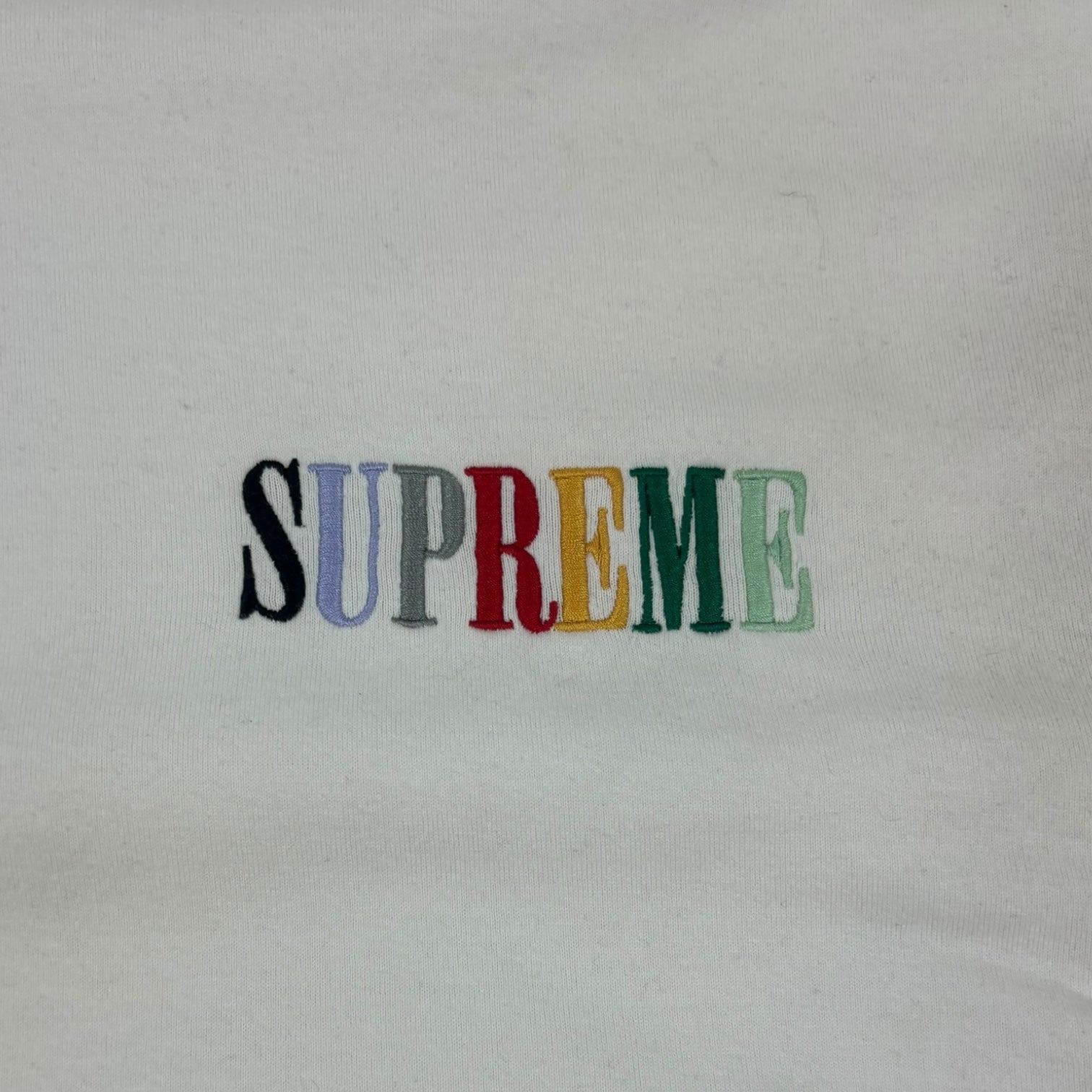 Supreme Multicolour Logo Long Sleeve T-Shirt White