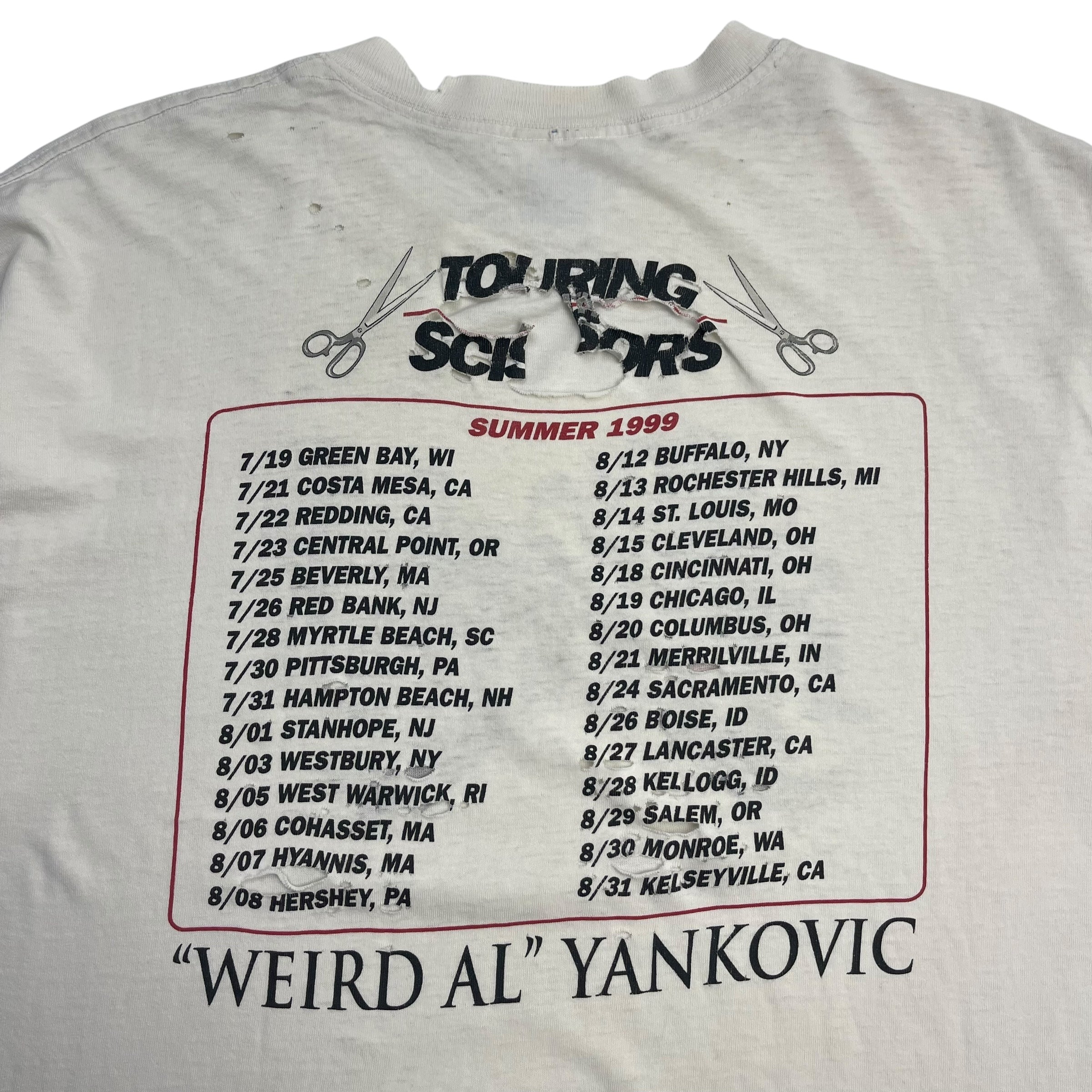 1999 Weird Al "Touring With Scissors" T-Shirt White