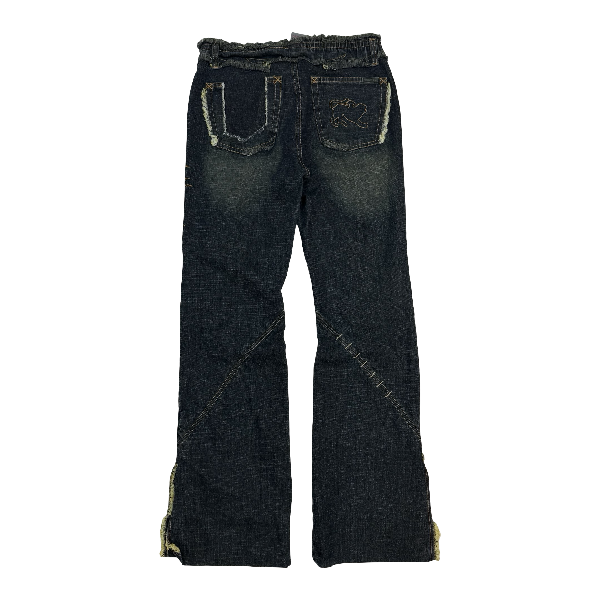 (W) Vintage Parasuco Flared Bottom Denim Pants Dark Wash