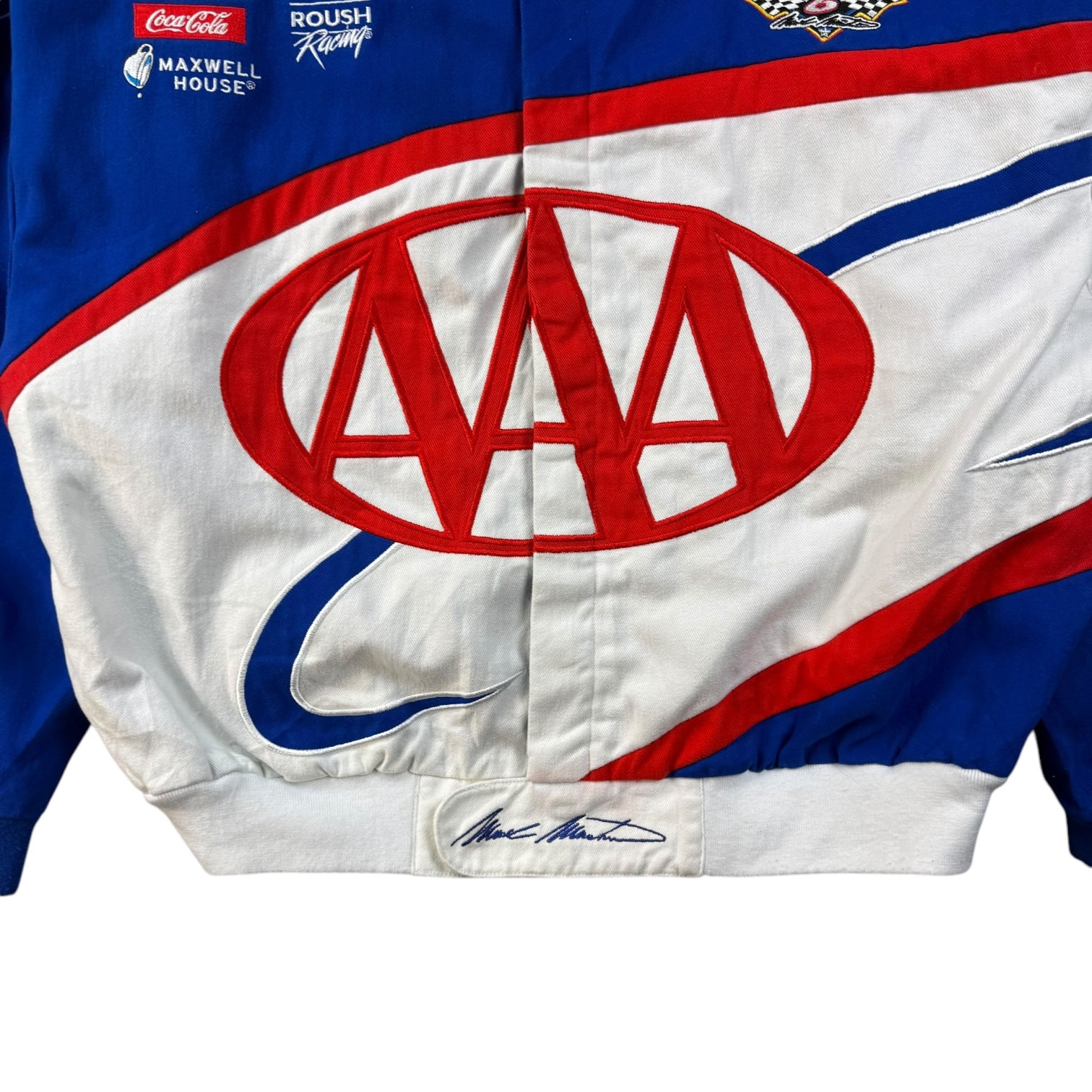 Vintage NASCAR Mark Martin Triple A Racing Jacket White