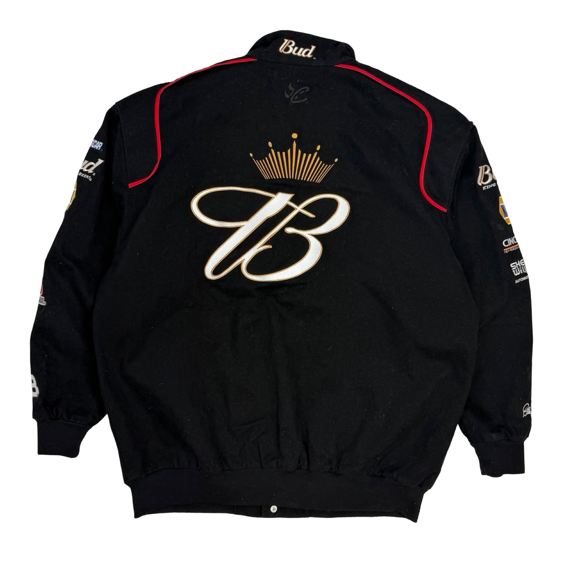Vintage NASCAR Dale Earnhardt Jr Budweiser King Of Beers Racing Jacket Black