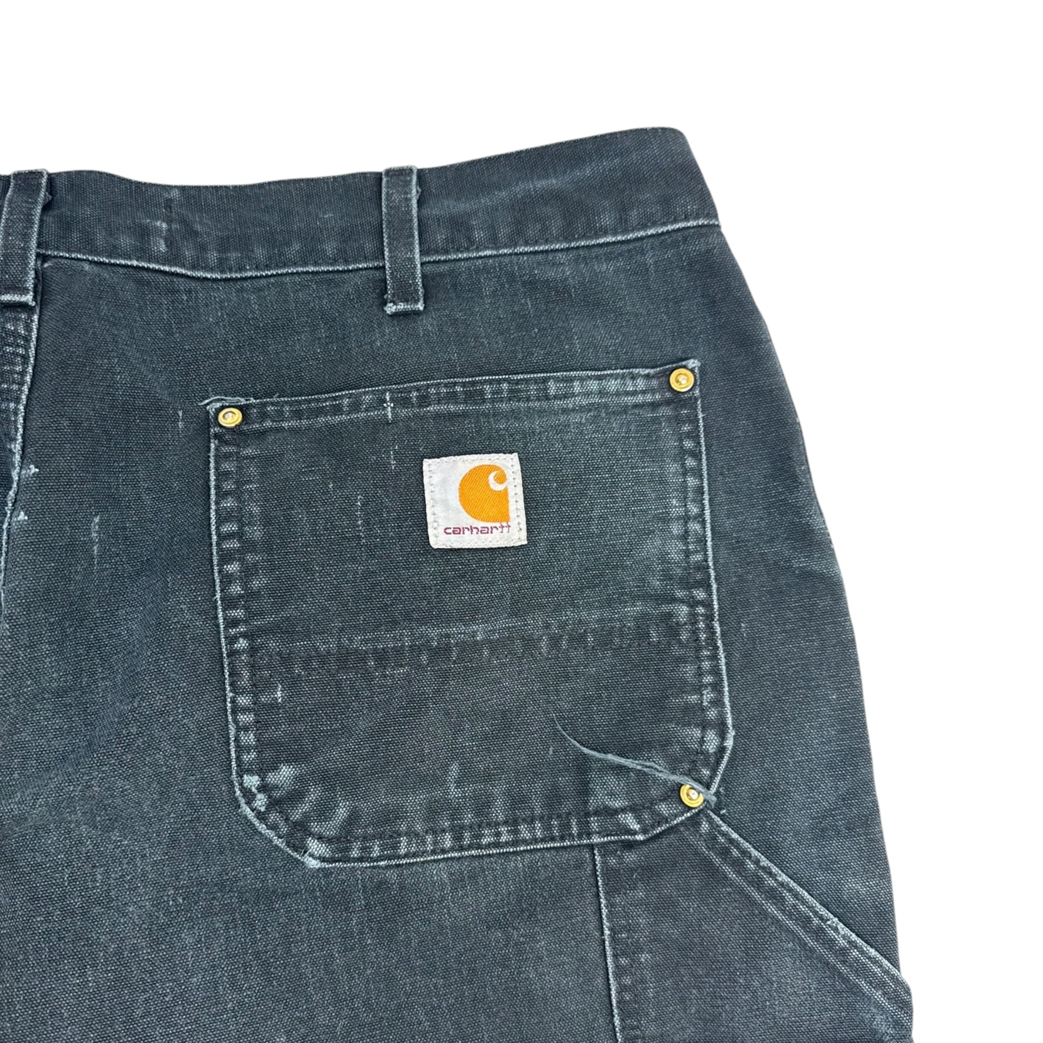 Distressed Carhartt Double Knee Bottoms Black