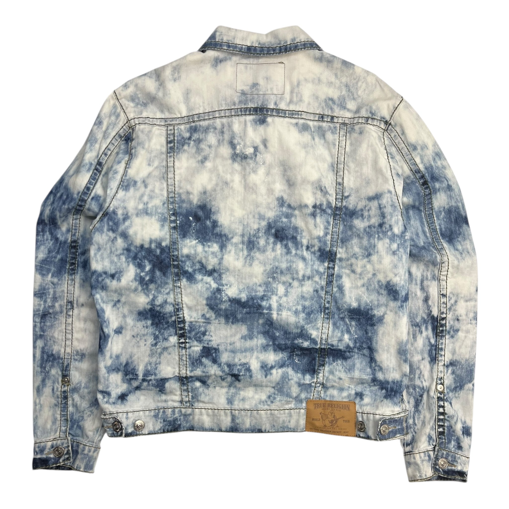 Vintage Y2K True Religion Acid Wash Denim Trucker Jacket