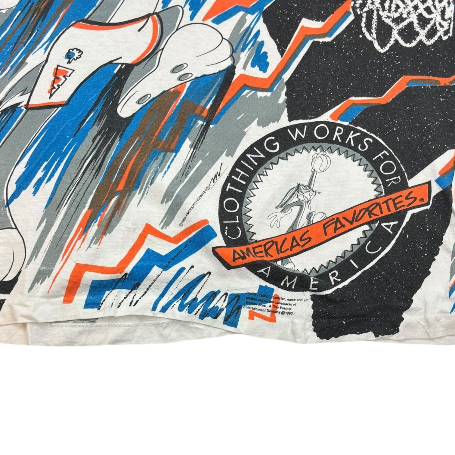 Vintage 1993 Bugs Bunny “America’s Favourite” Basketball AOP T-Shirt White