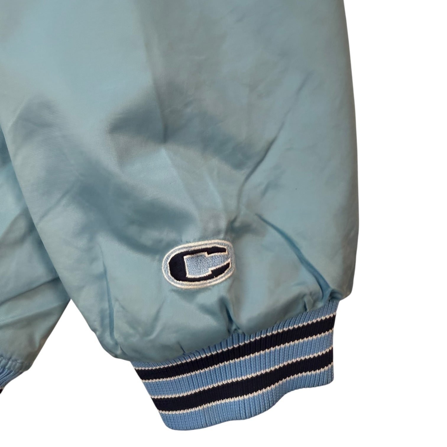 Vintage North Carolina Tarheels Bomber Jacket Light Blue