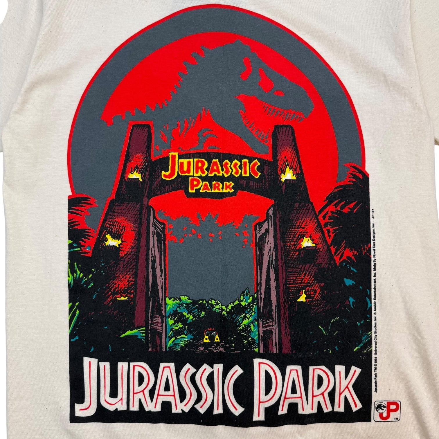 1993 Jurassic Park Universal Studios Tee White