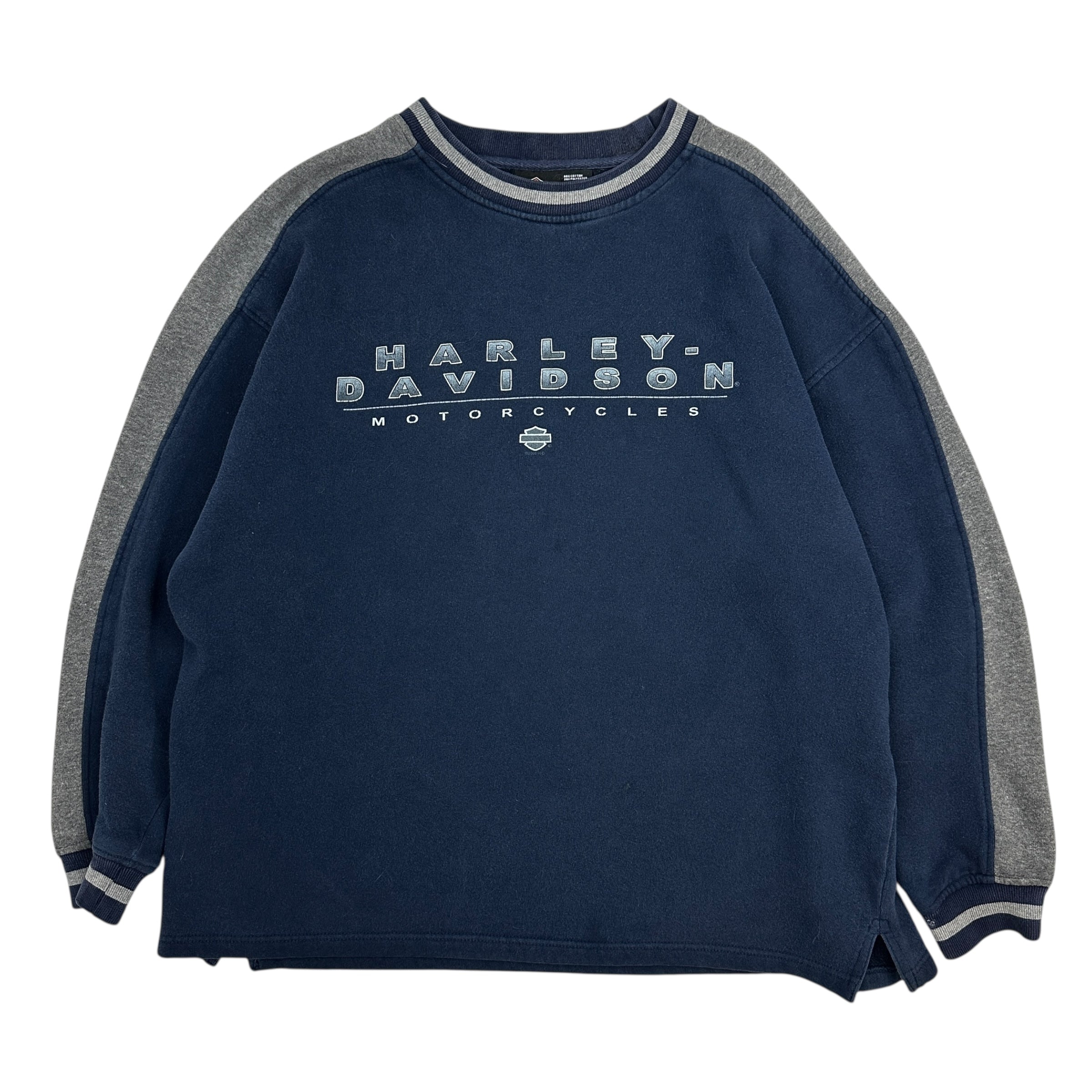 Vintage Harley Davidson Two Tone Crewneck Navy/Grey