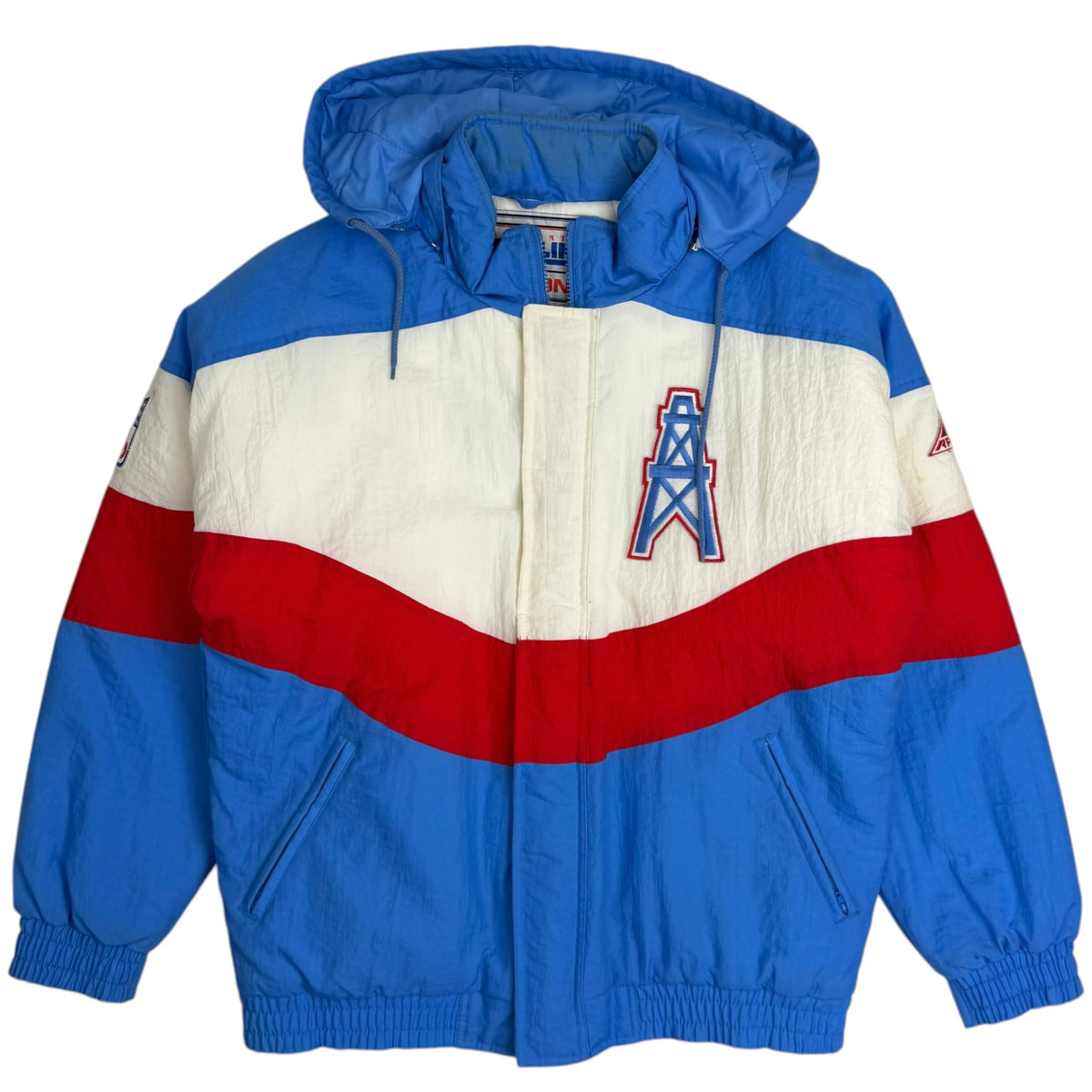 Vintage 90s Apex One NFL Houston Oilers Colorblock Jacket Blue