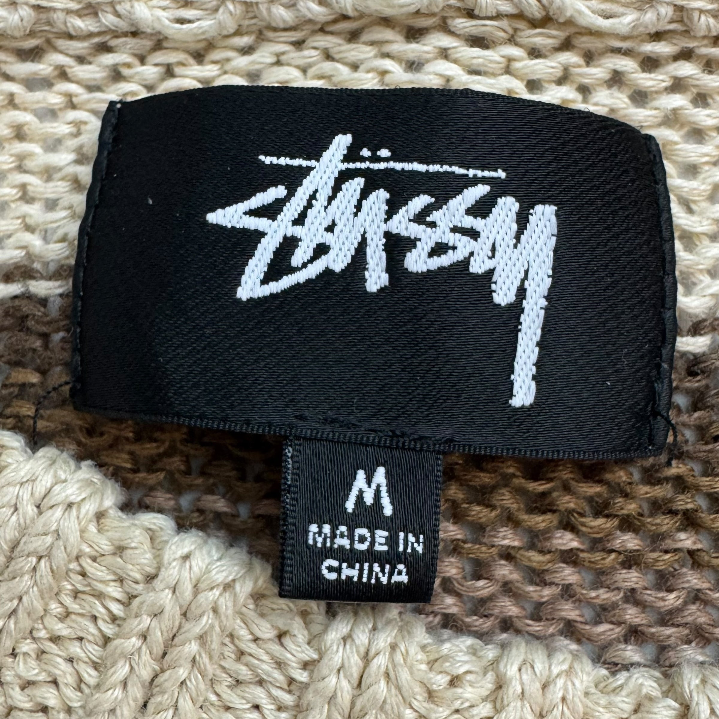 Stussy Tonal Stripe Linen Sweater Natural