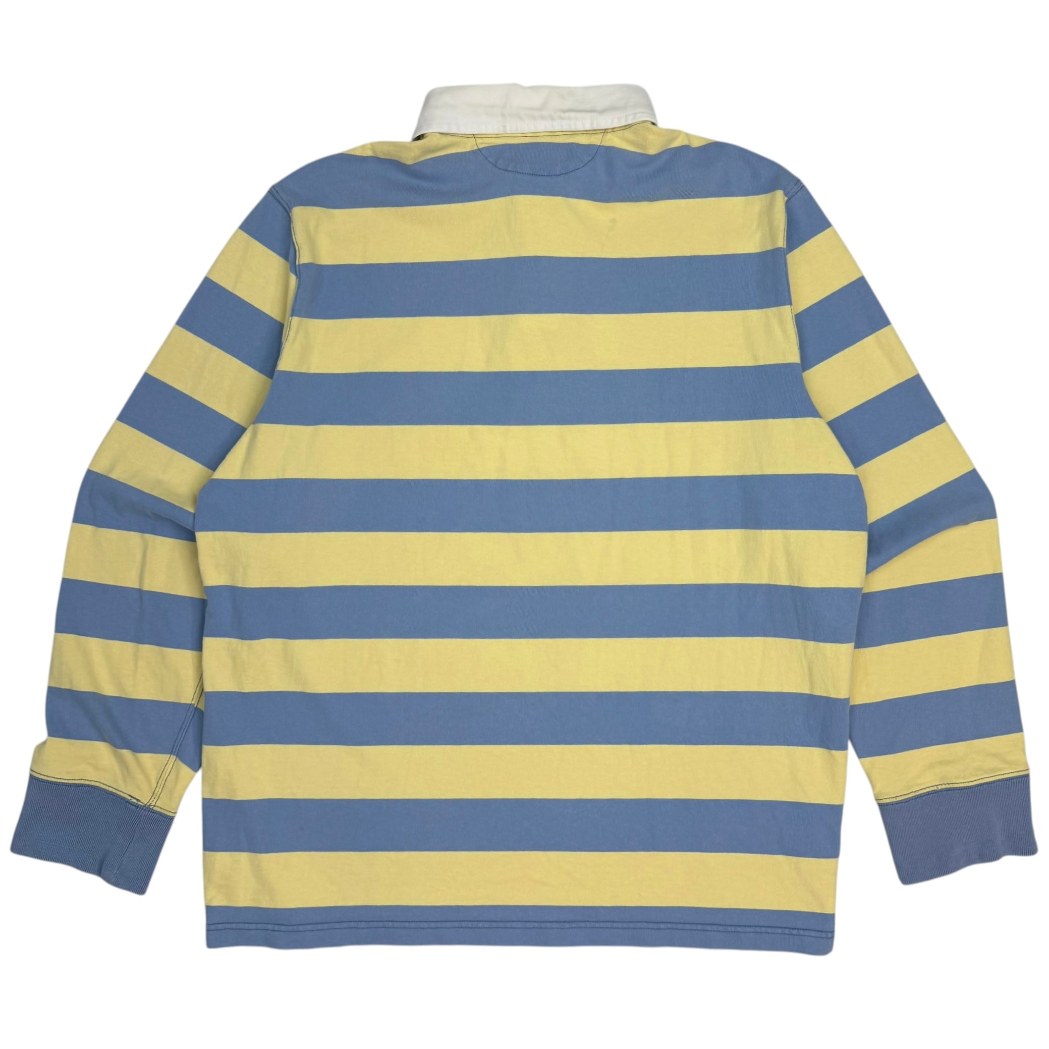 Vintage Polo Ralph Lauren Striped Rugby Longsleeve Polo Yellow/Blue