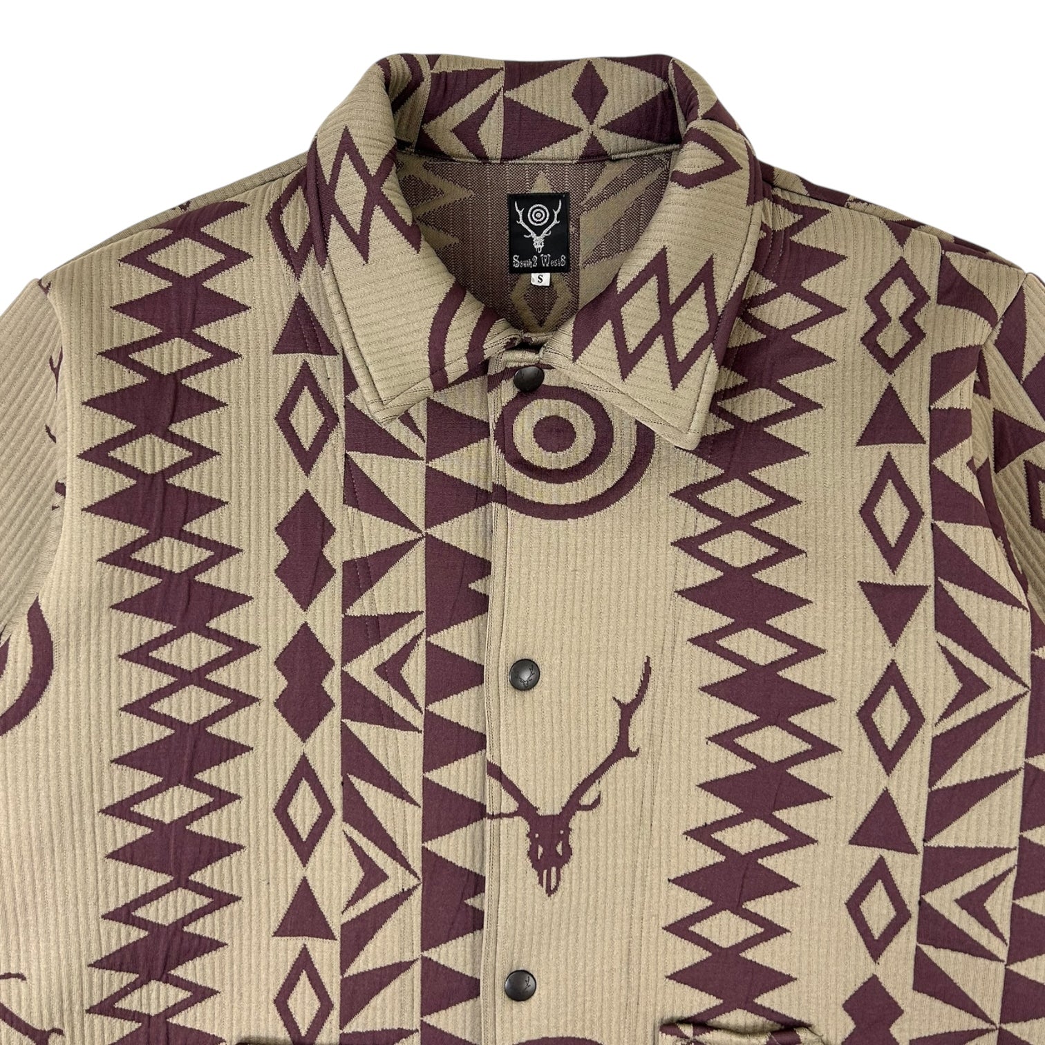 South2 West8 Men's Skull & Target Coach Jacket Khaki
