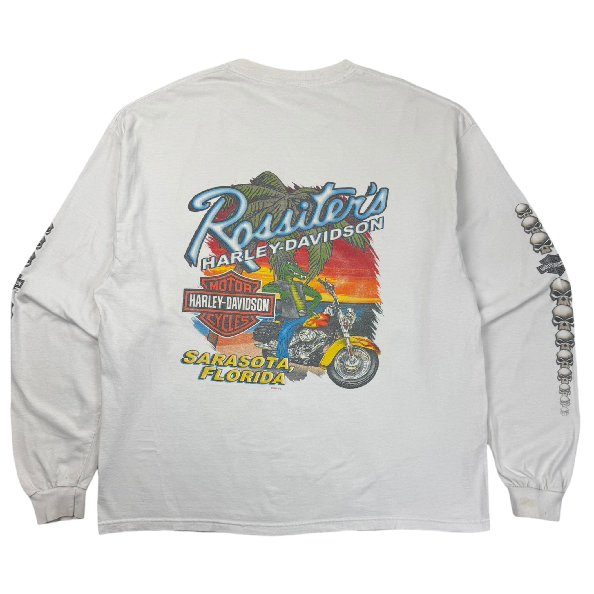 2003 Harley Davidson Skull Stack Longsleeve Cyber T-Shirt