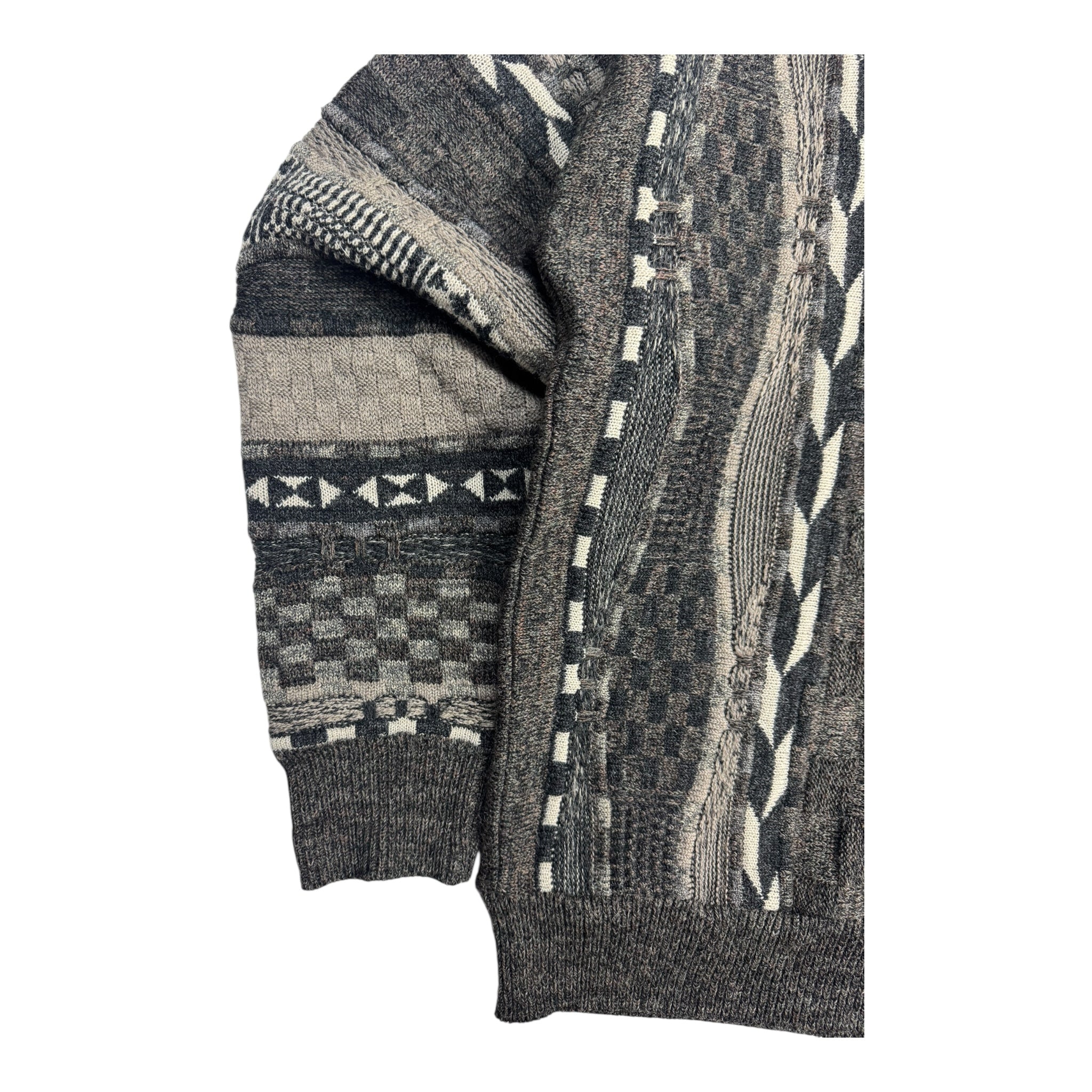 Vintage Checkerboard/Abstract Patterned 3D Knit