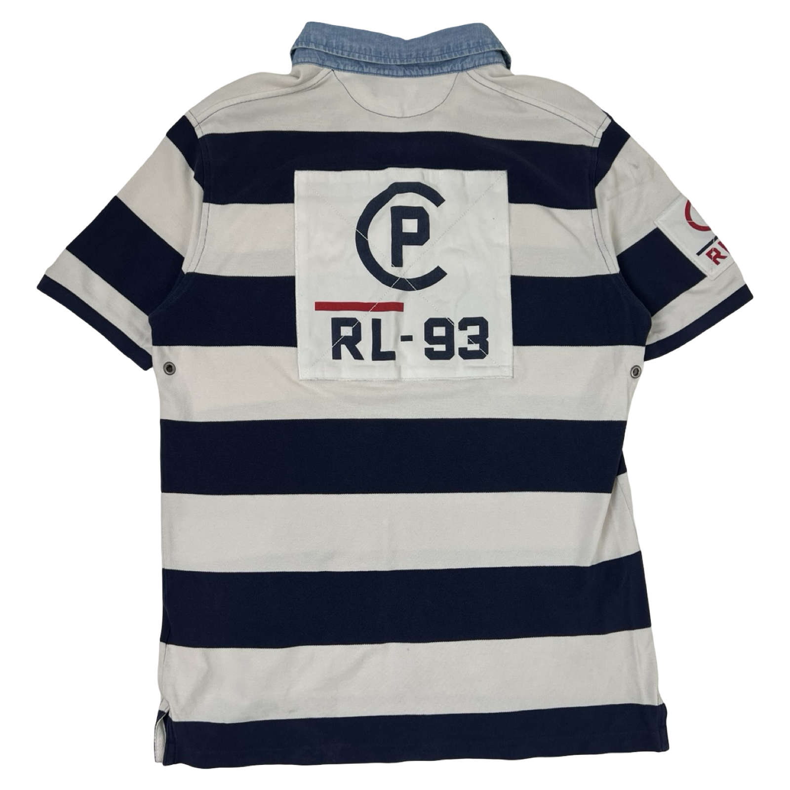 Vintage Polo Ralph Lauren US-93 Striped Polo Shirt White/Blue