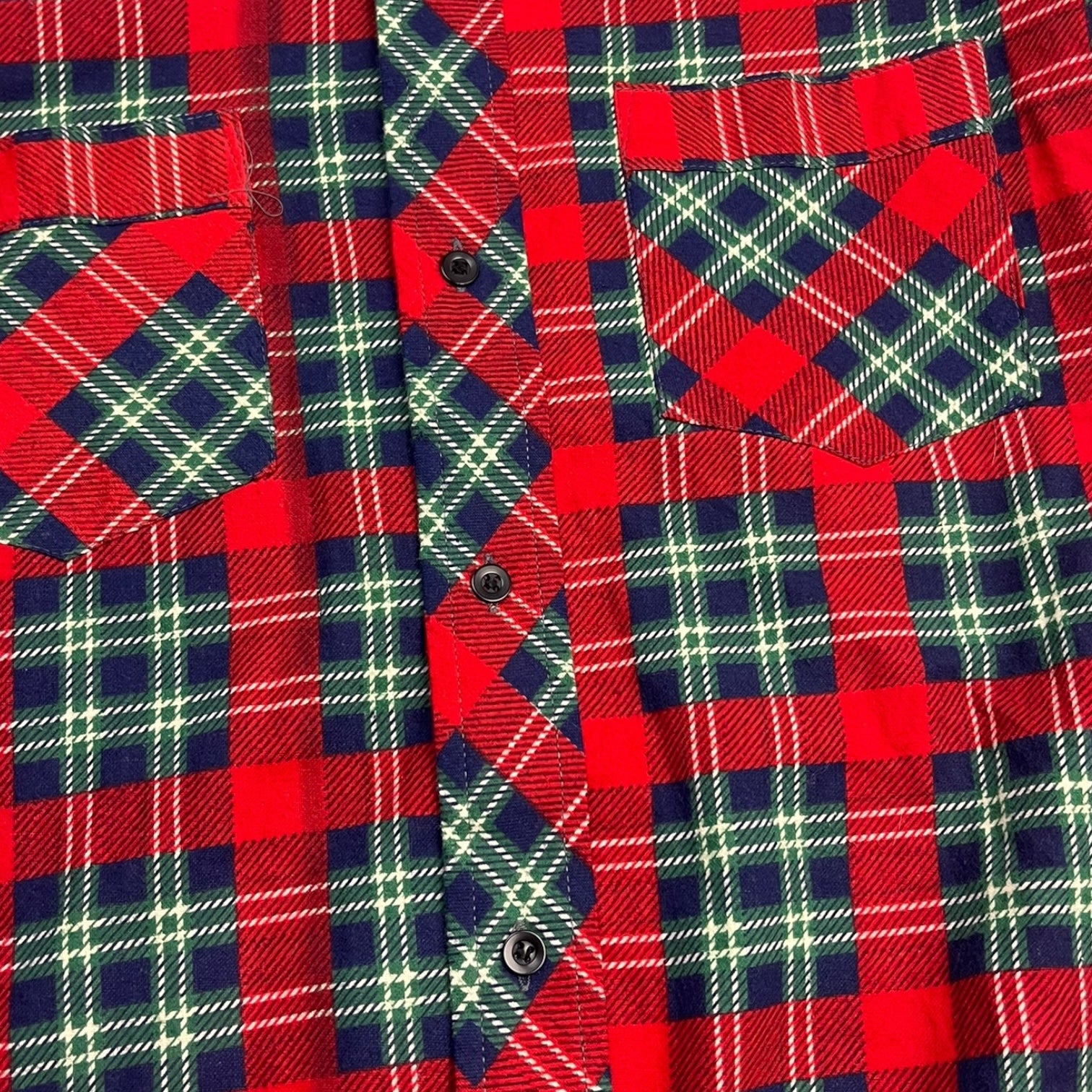 Vintage Woodward's Beacon Cotton Flannel Shirt Green/Red