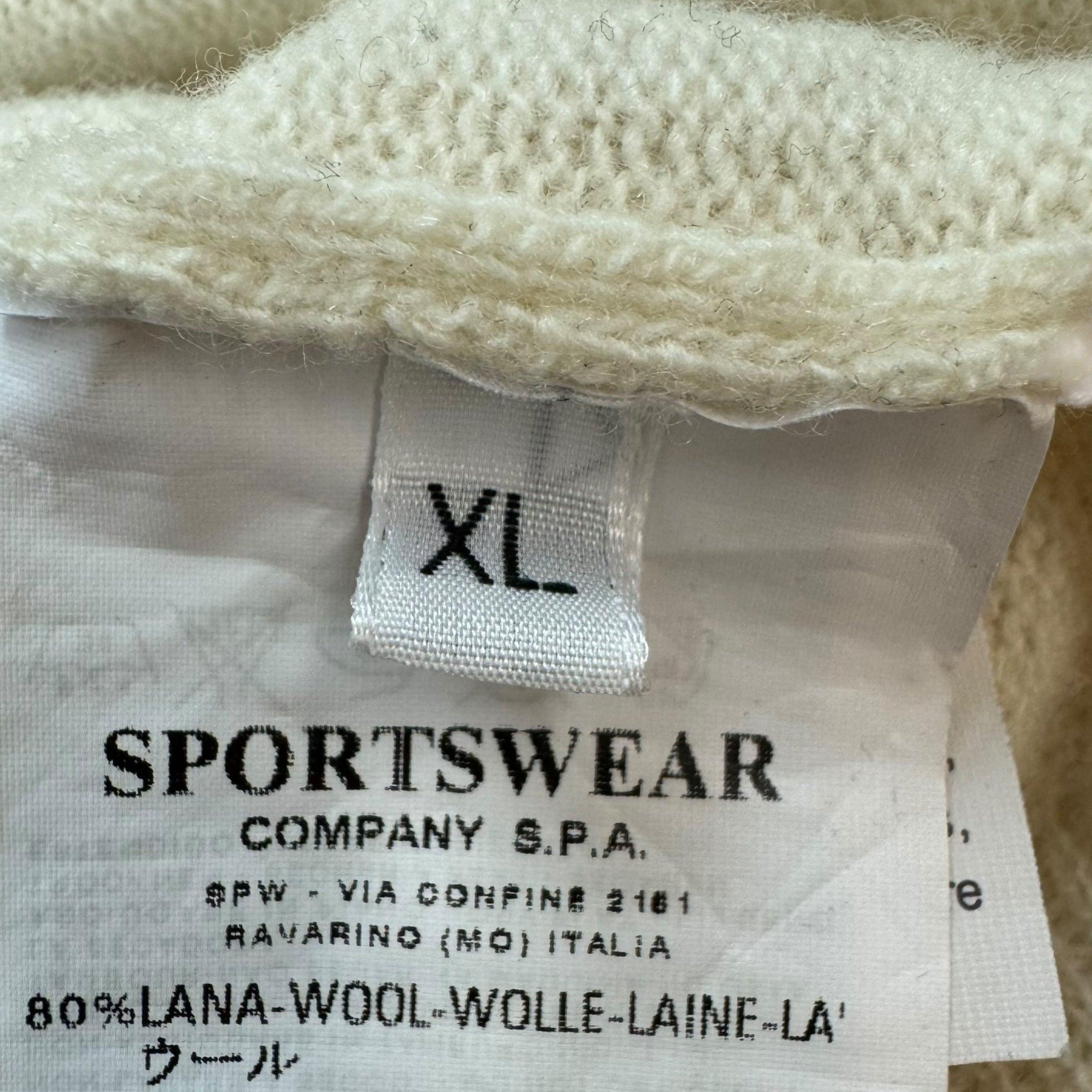 Vintage Stone Island Denims Zip Up Knit Sweater Cream