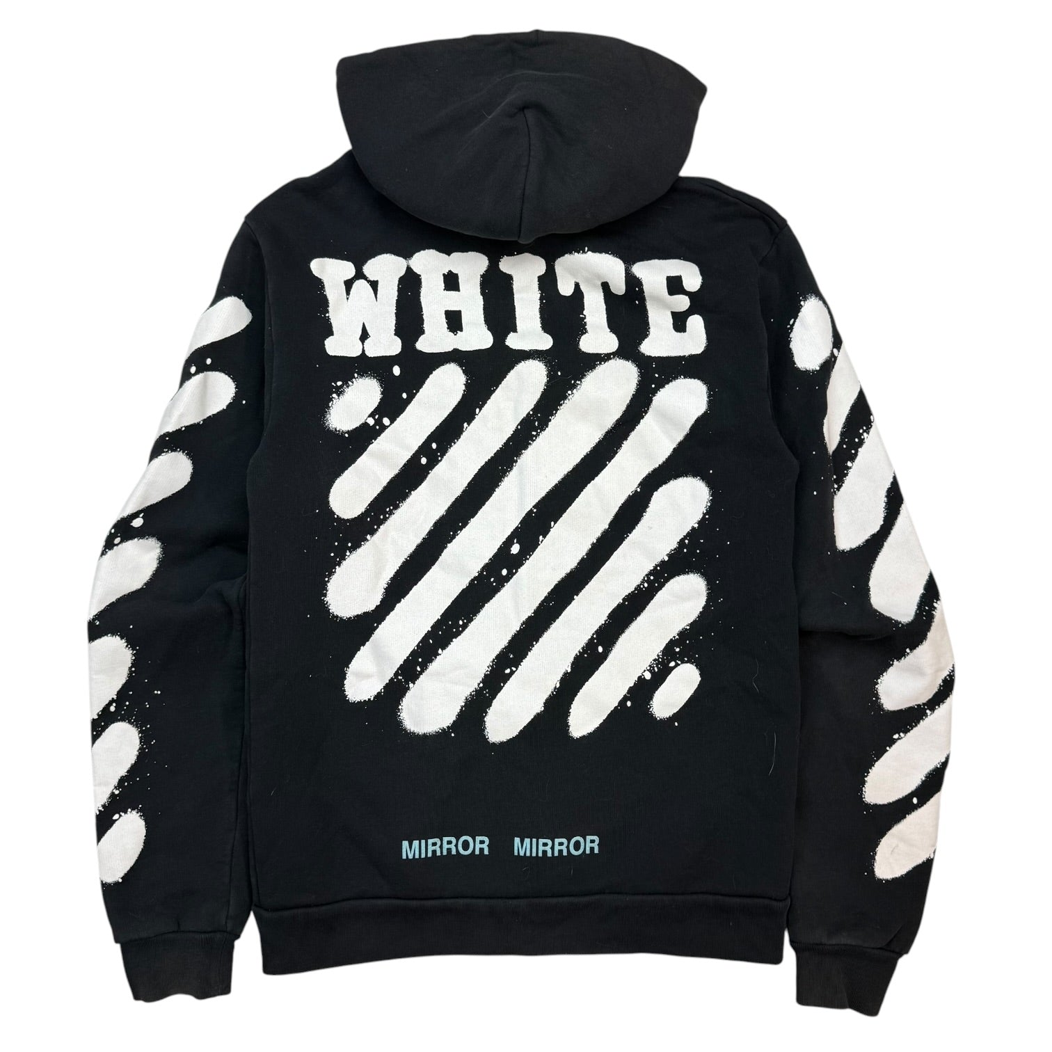 Off-White Spray Paint Zip Up Hoodie Black