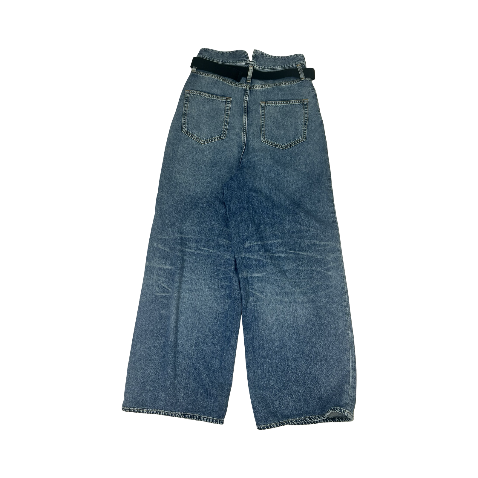 (W) Någonstans Asymmetrical Fold-Over Belted Jeans
