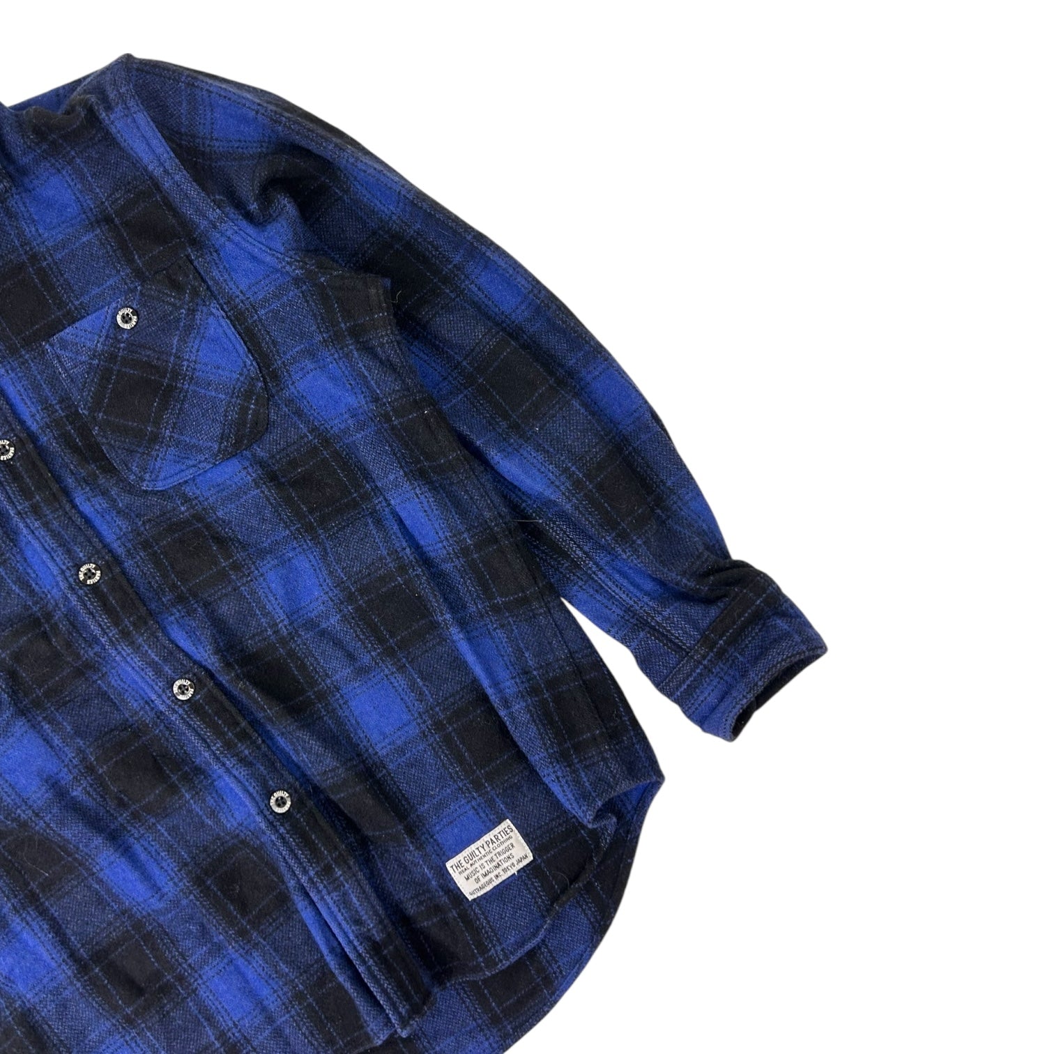 Wacko Maria The Guilty Parties Long Sleeve Flannel Shirt Blue/Black
