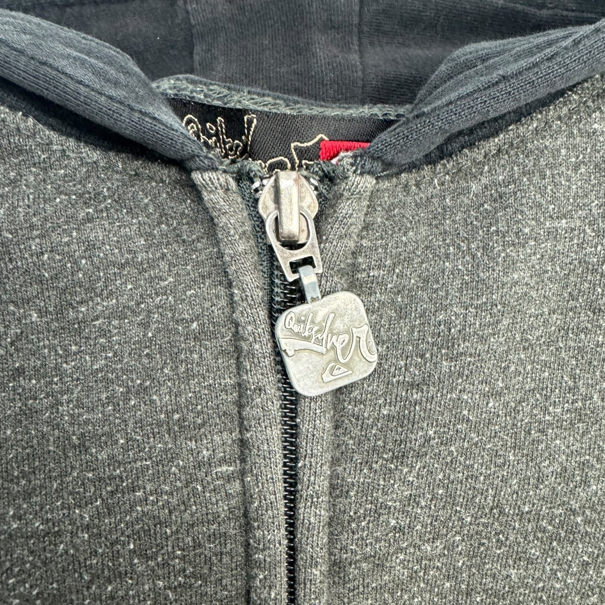 Y2K Quiksilver Zip Up Hoodie Grey/Black