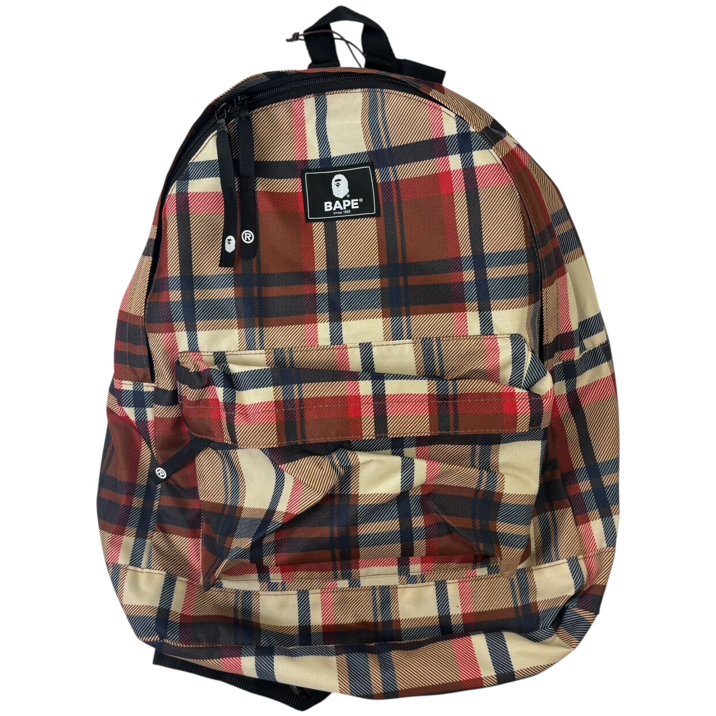 BAPE FW22 Check Daypack Backpack Red