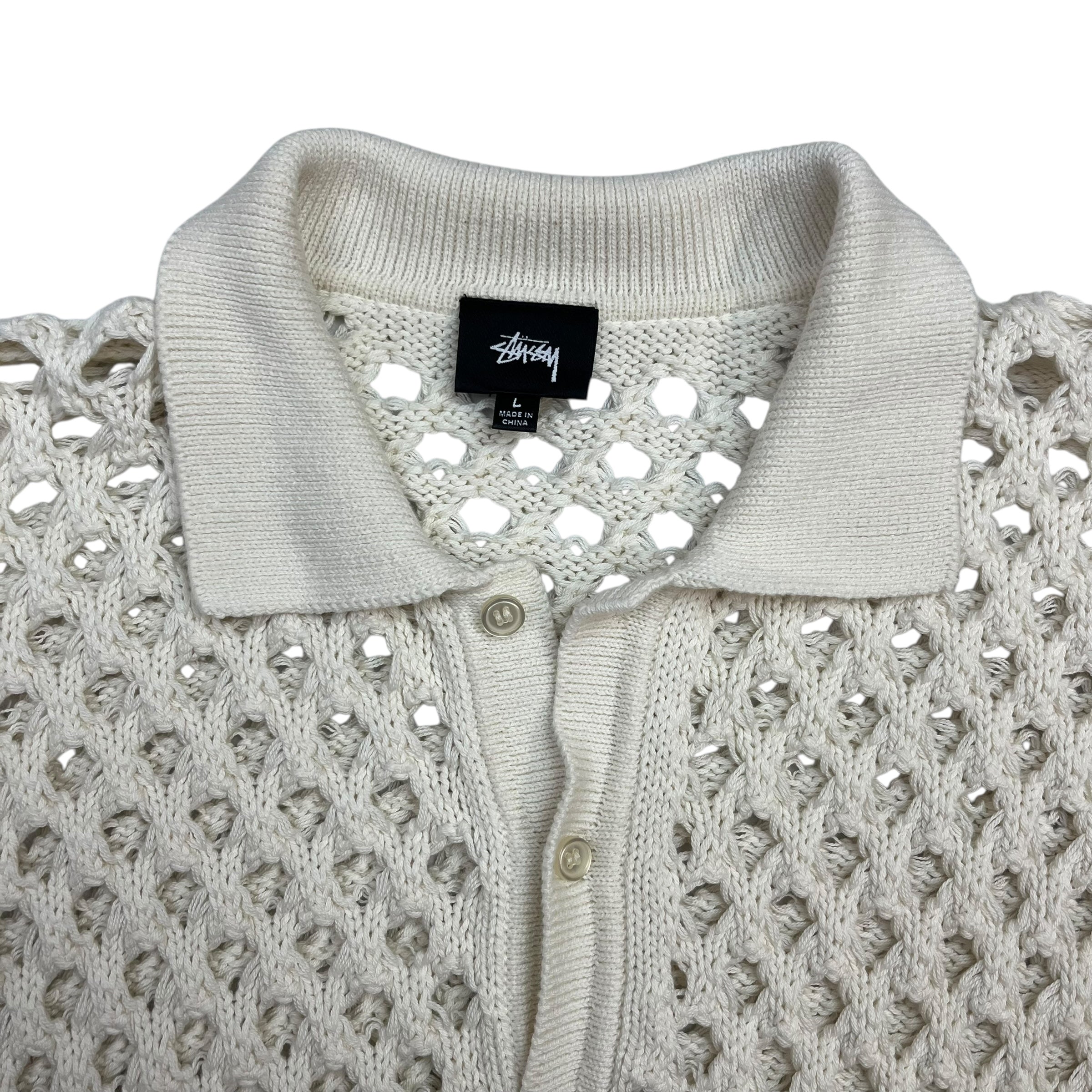 Stussy Mesh Polo Shirt White